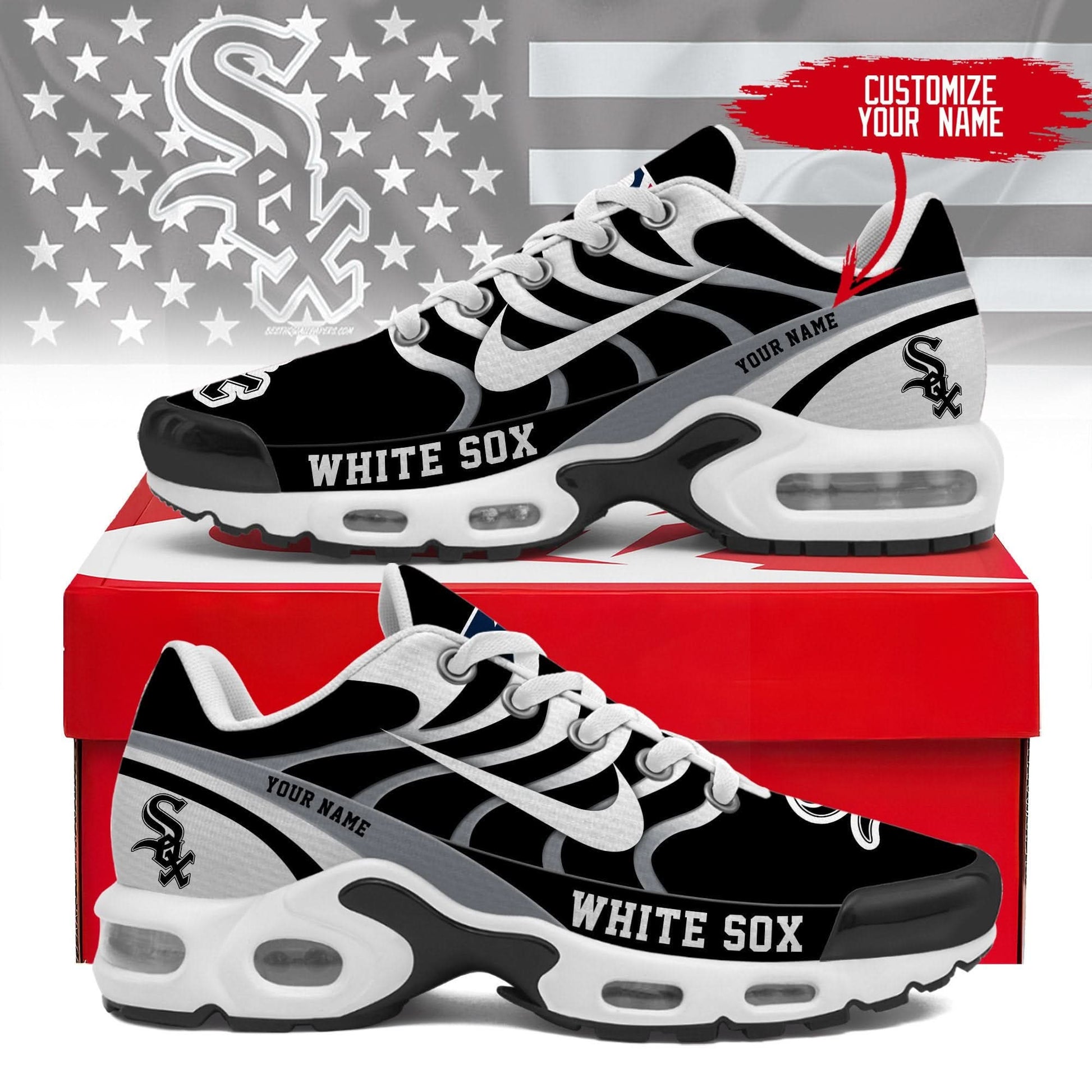 Ideafootwear Chicago White Sox TN Shoes Sneakers For Men And Women