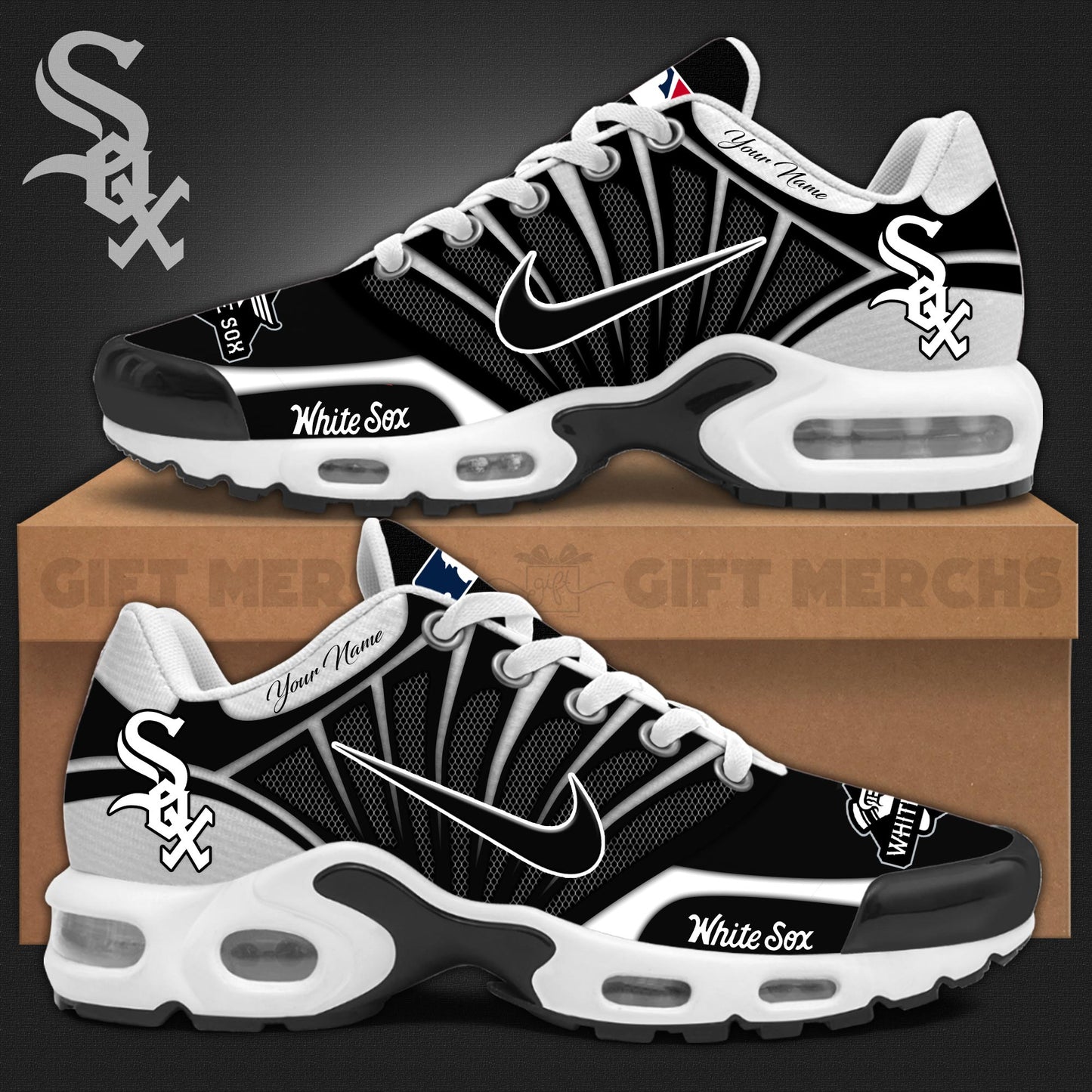 Ideafootwear Chicago White Sox TN Shoes Sneakers For Men And Women
