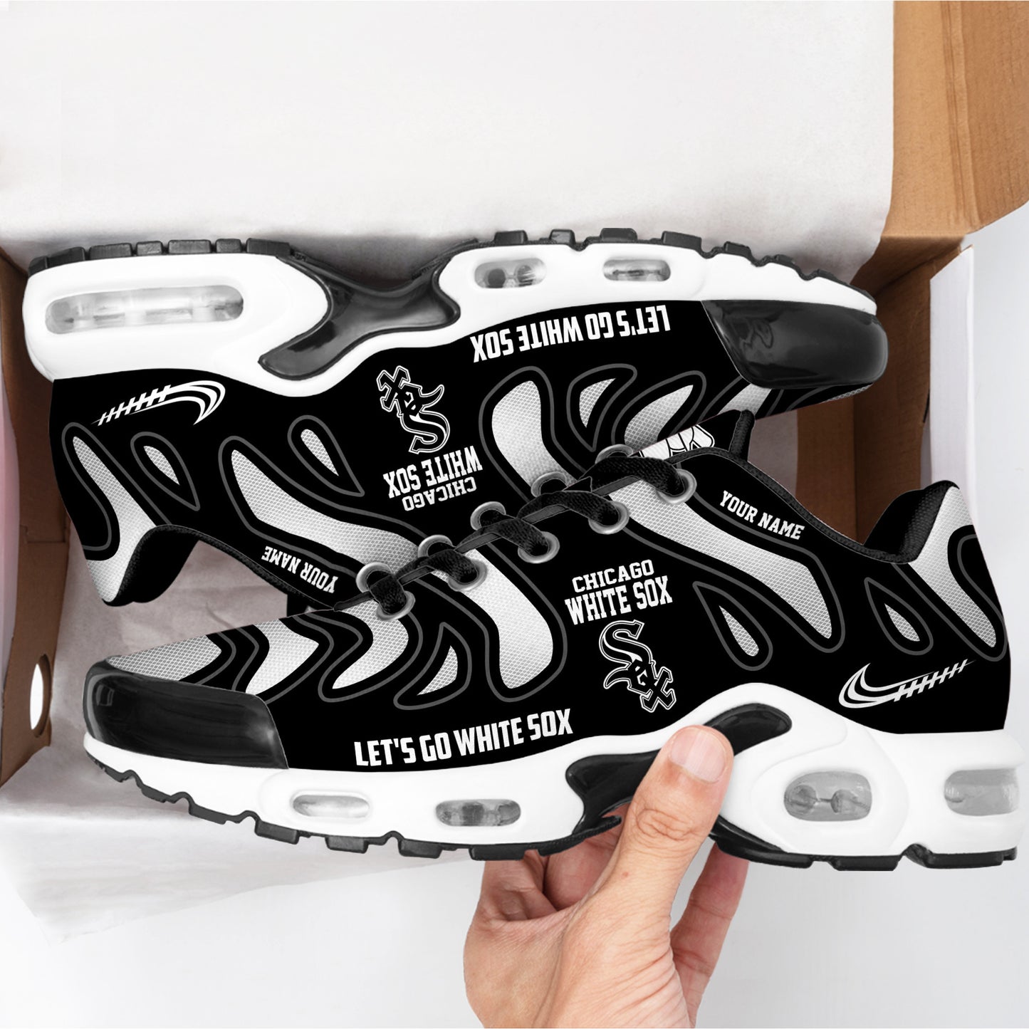 Ideafootwear Chicago White Sox TN Shoes Sneakers For Men And Women