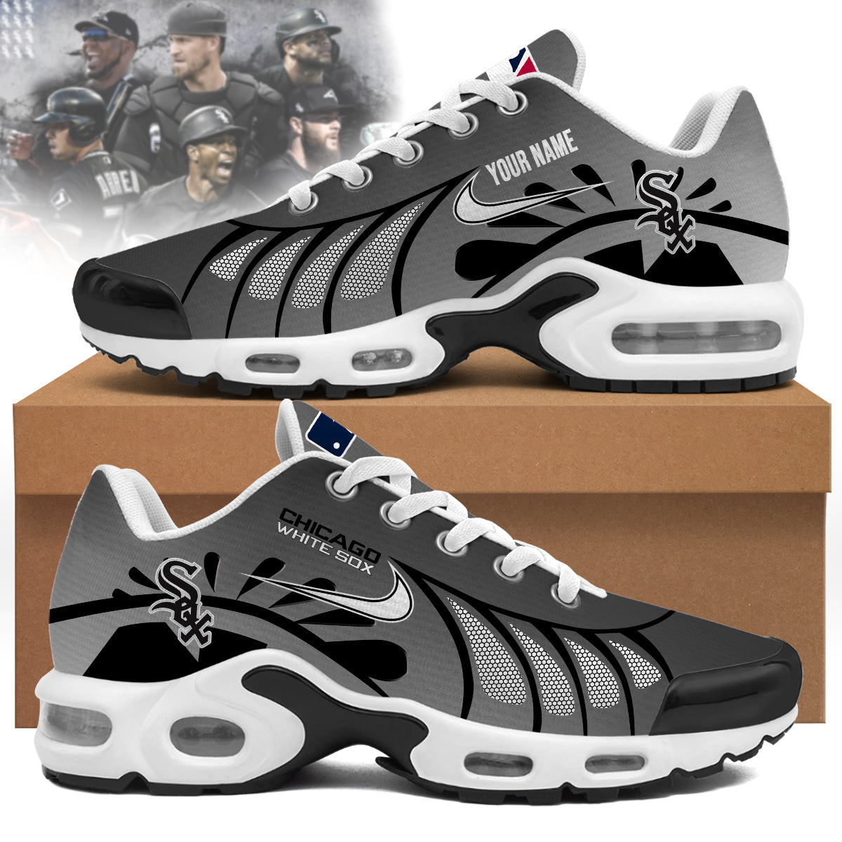 Ideafootwear Chicago White Sox TN Shoes Sneakers For Men And Women