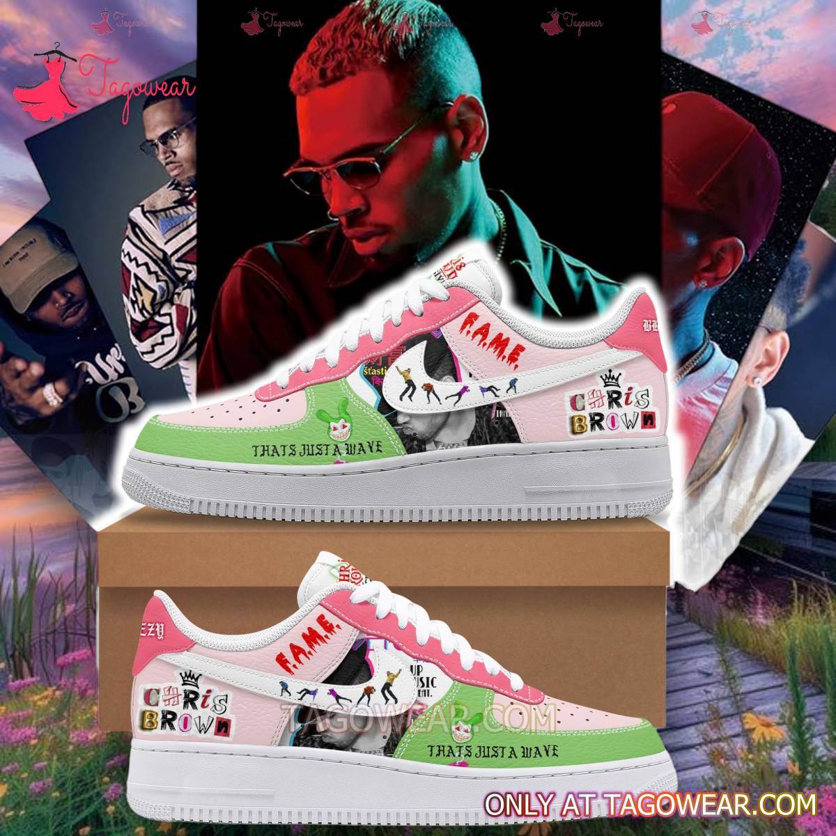 Ideafootwear Chris Brown Air Low-Top Sneakers Shoes For Men And Women 1