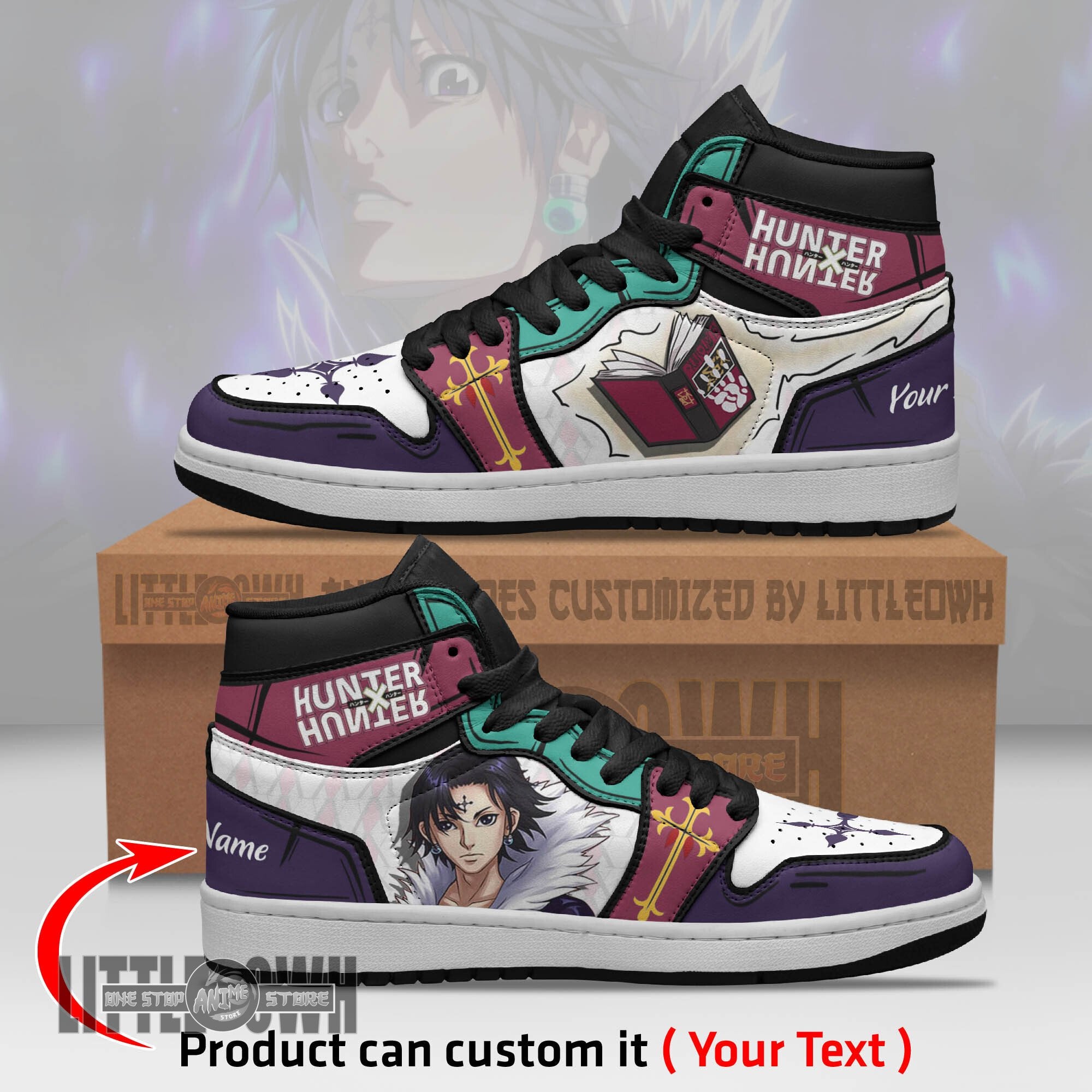 Ideafootwear Chrollo Lucilfer AJ1 High Sneakers Shoes For Men And Women