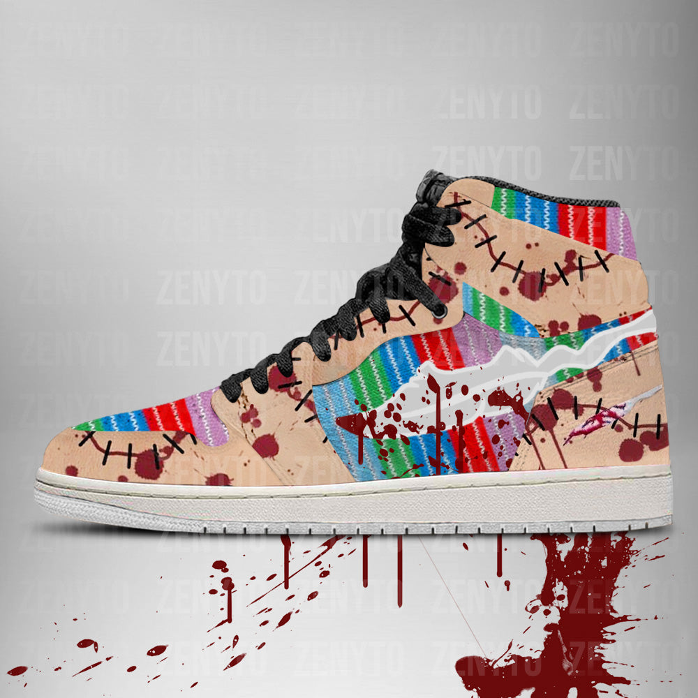 Ideafootwear Chucky Halloween V2 AJ1 High Sneakers Shoes For Men And Women