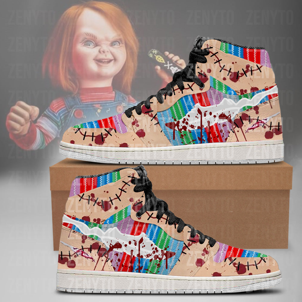 Ideafootwear Chucky Halloween V2 AJ1 High Sneakers Shoes For Men And Women