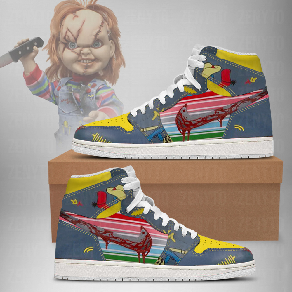 Ideafootwear Chucky Halloween V3 AJ1 High Sneakers Shoes For Men And Women