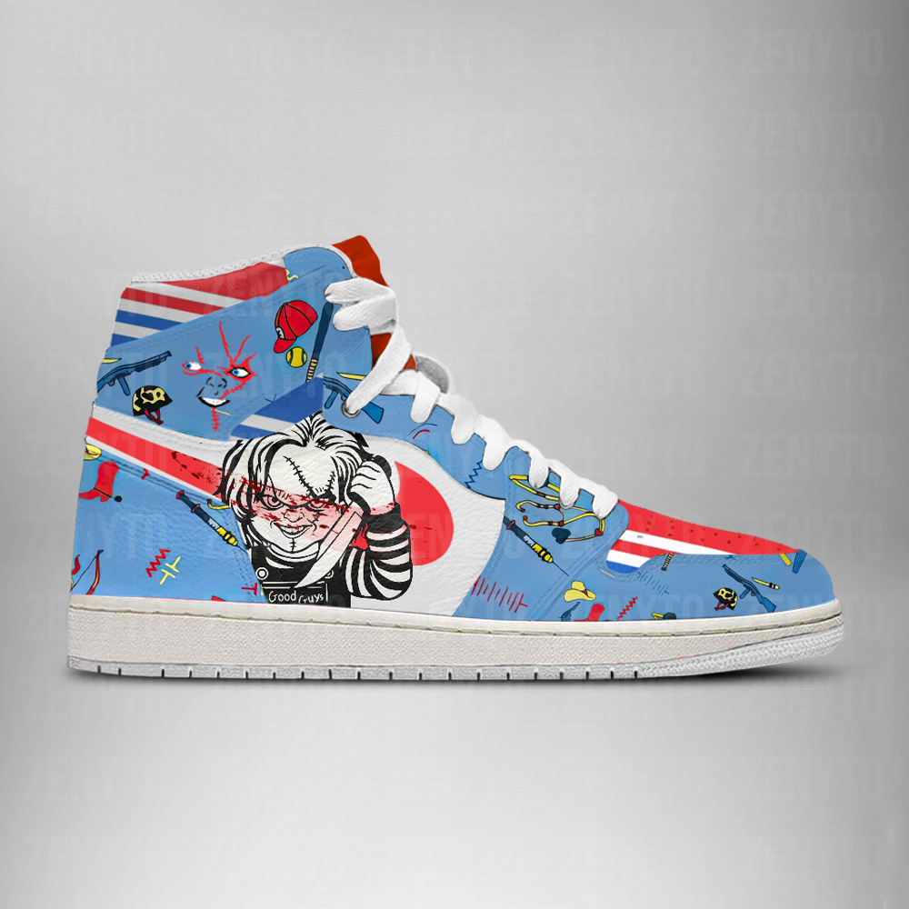 Ideafootwear Chucky Halloween V5 AJ1 High Sneakers Shoes For Men And Women