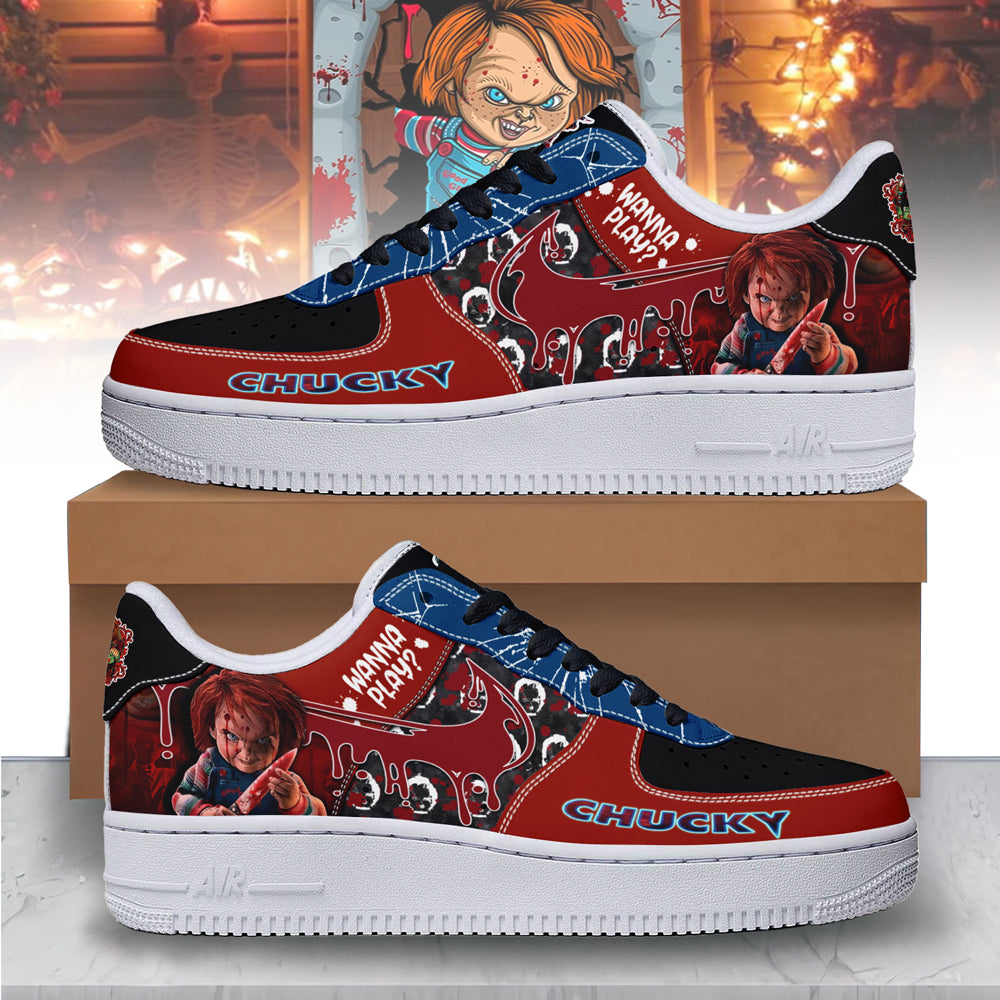 Ideafootwear Chucky x Halloween Air Low-Top Sneakers Shoes For Men And Women 1