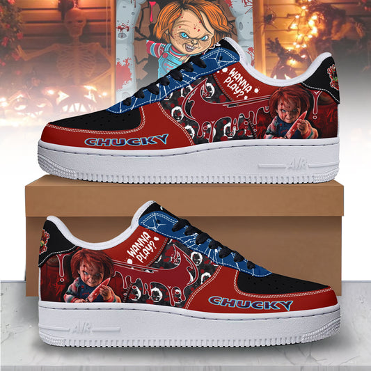 Ideafootwear Chucky x Halloween Air Low-Top Sneakers Shoes For Men And Women 1