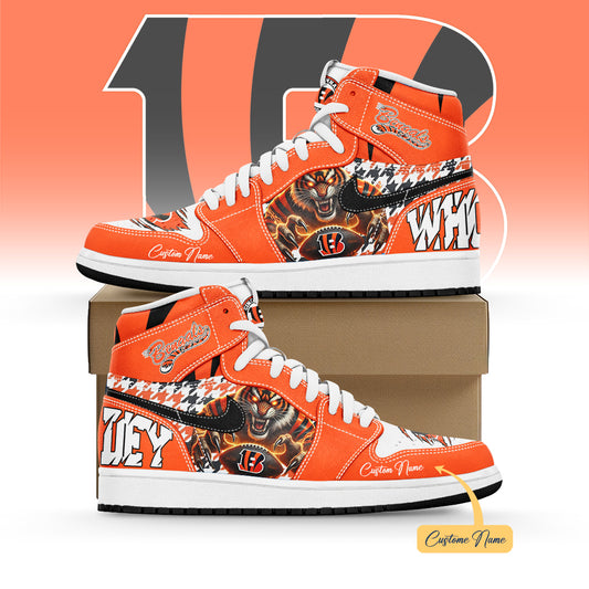 Ideafootwear Cincinnati Bengals AJ1 High Sneakers Shoes For Men And Women