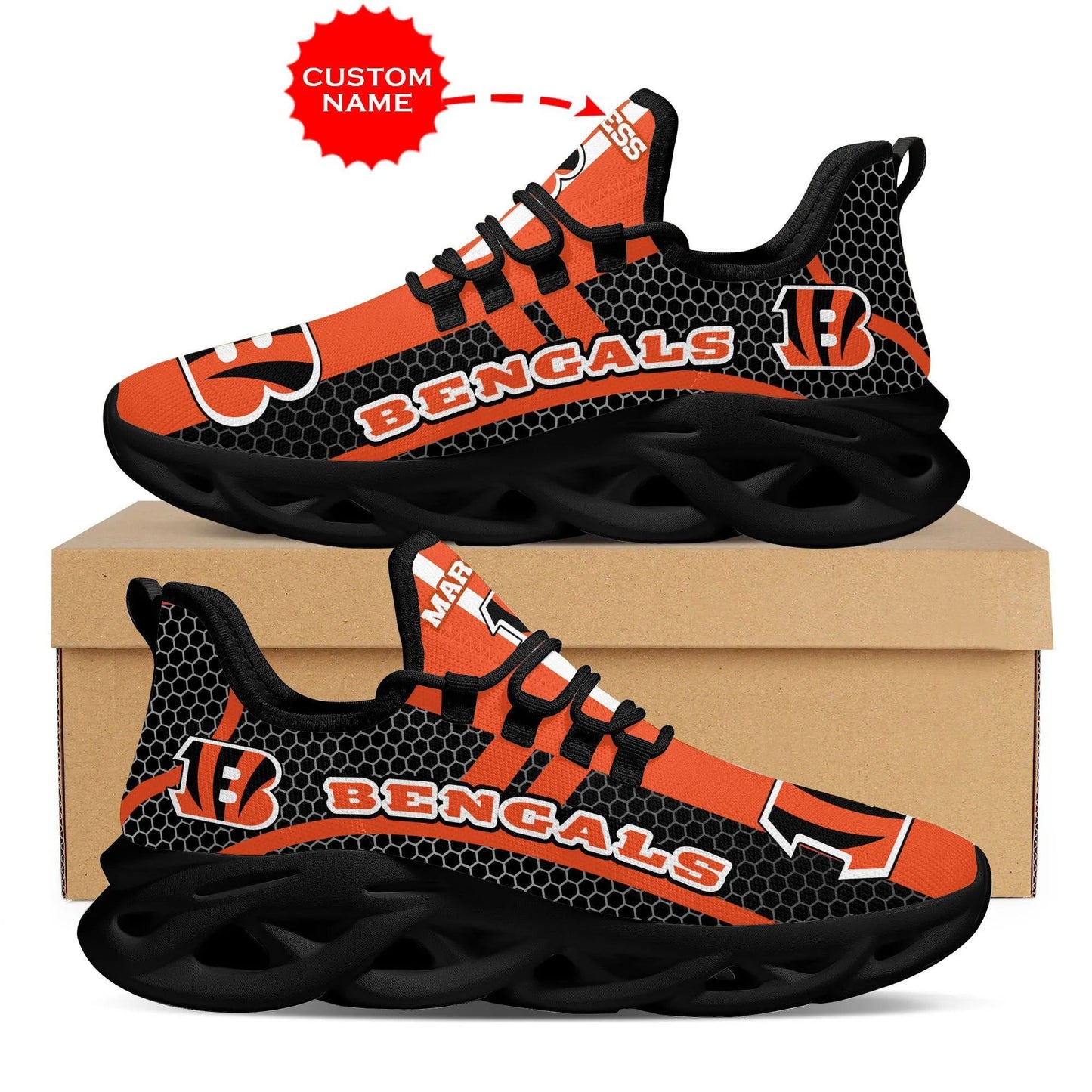 Ideafootwear Cincinnati Bengals Max Soul Shoes Sneakers For Men And Women
