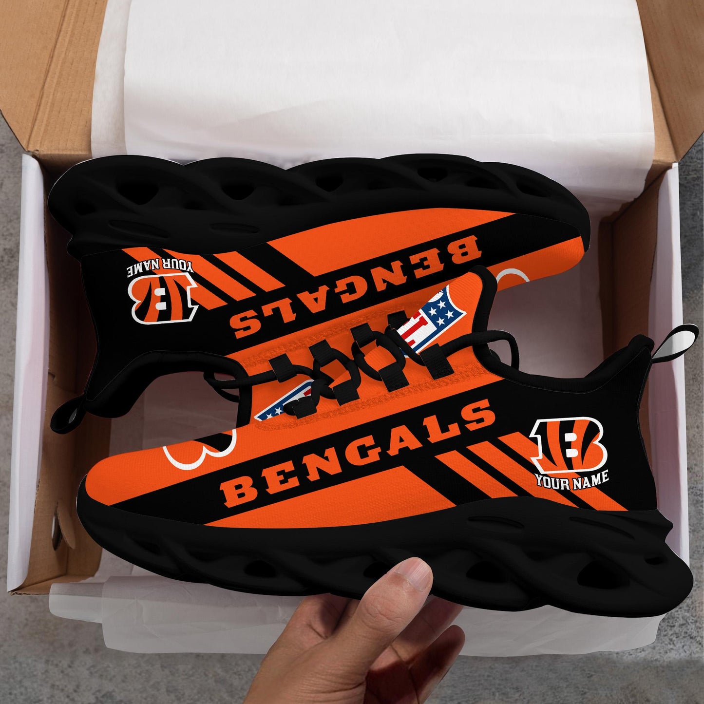 Ideafootwear Cincinnati Bengals Max Soul Shoes Sneakers For Men And Women