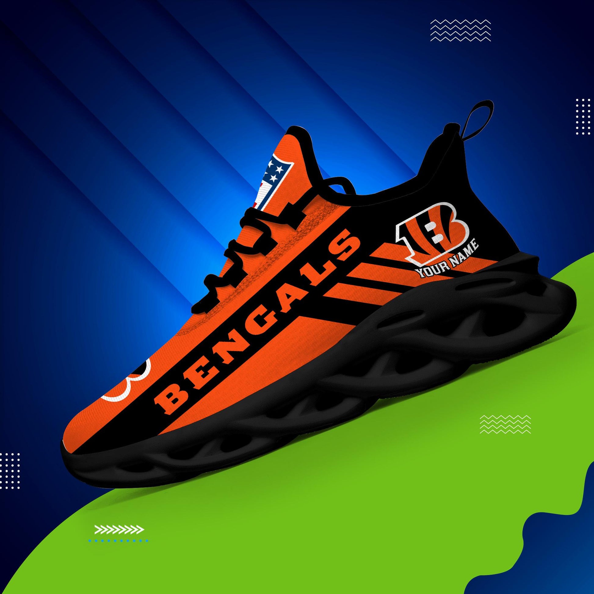 Ideafootwear Cincinnati Bengals Max Soul Shoes Sneakers For Men And Women