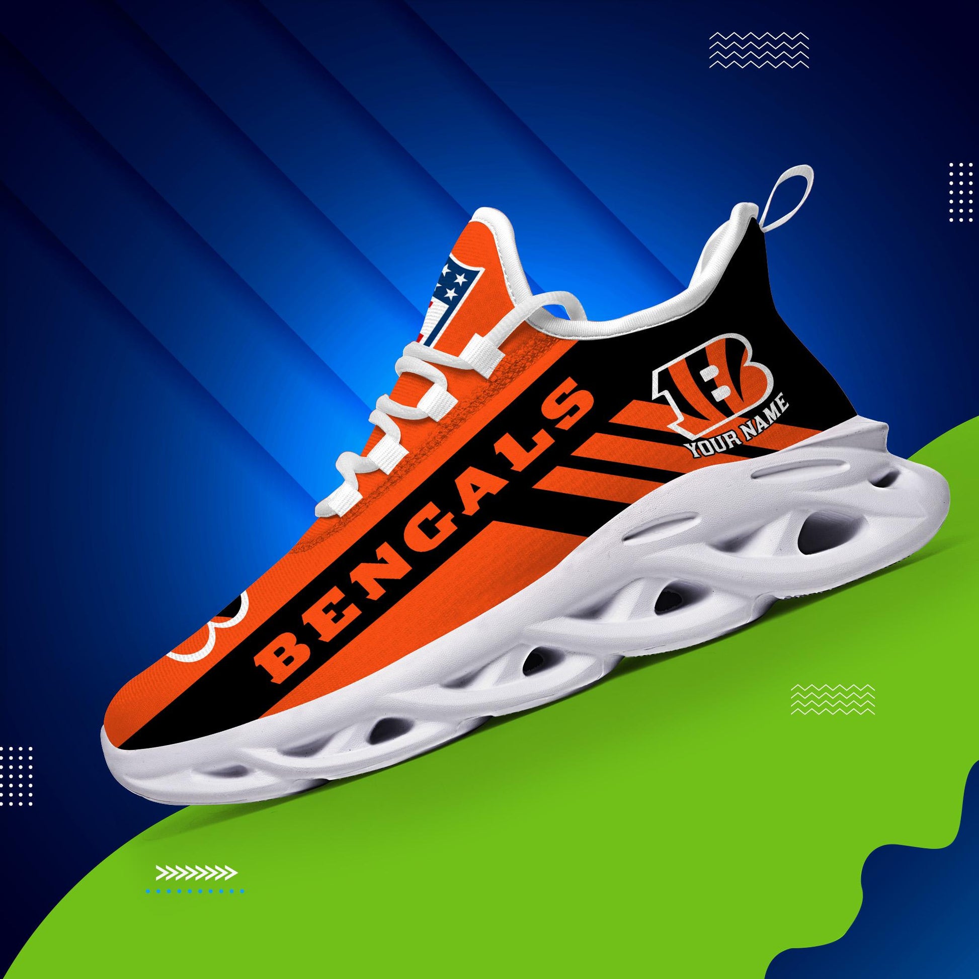 Ideafootwear Cincinnati Bengals Max Soul Shoes Sneakers For Men And Women