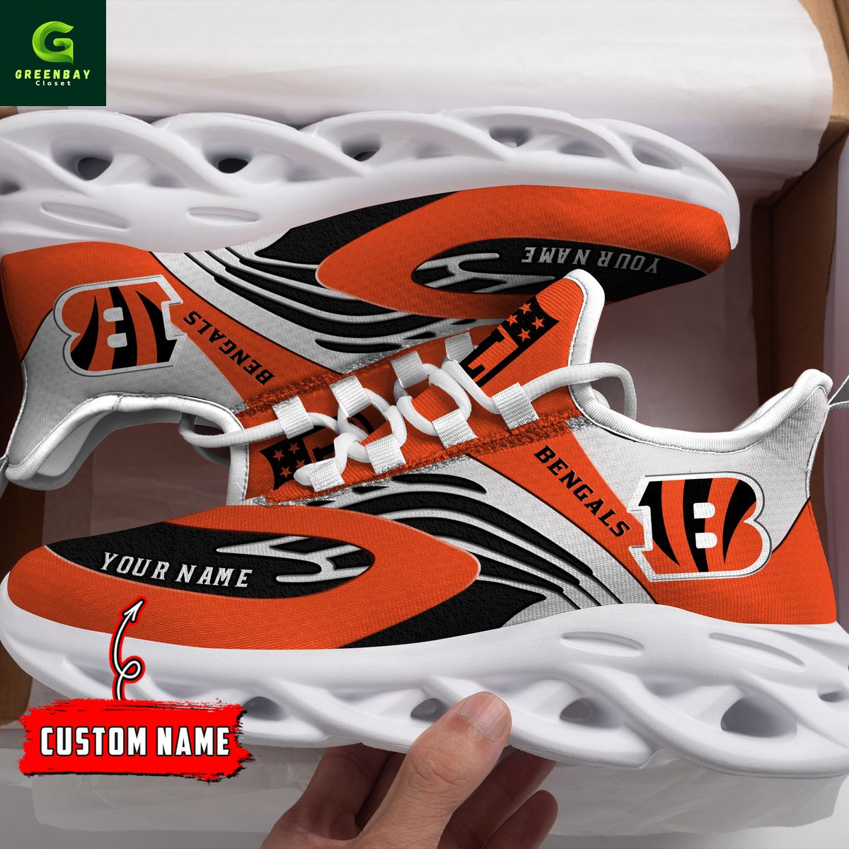 Ideafootwear Cincinnati Bengals Max Soul Shoes Sneakers For Men And Women