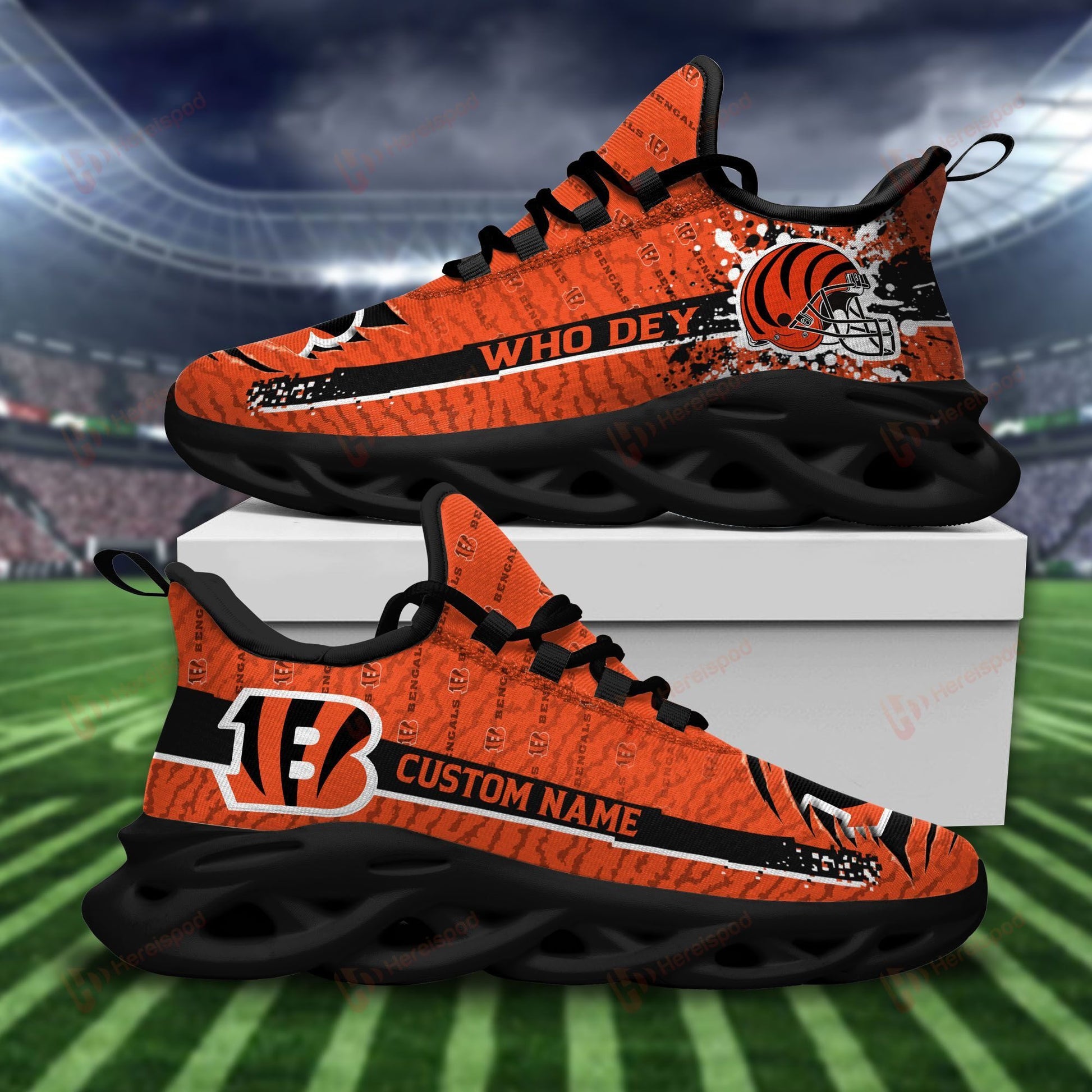 Ideafootwear Cincinnati Bengals Max Soul Shoes Sneakers For Men And Women