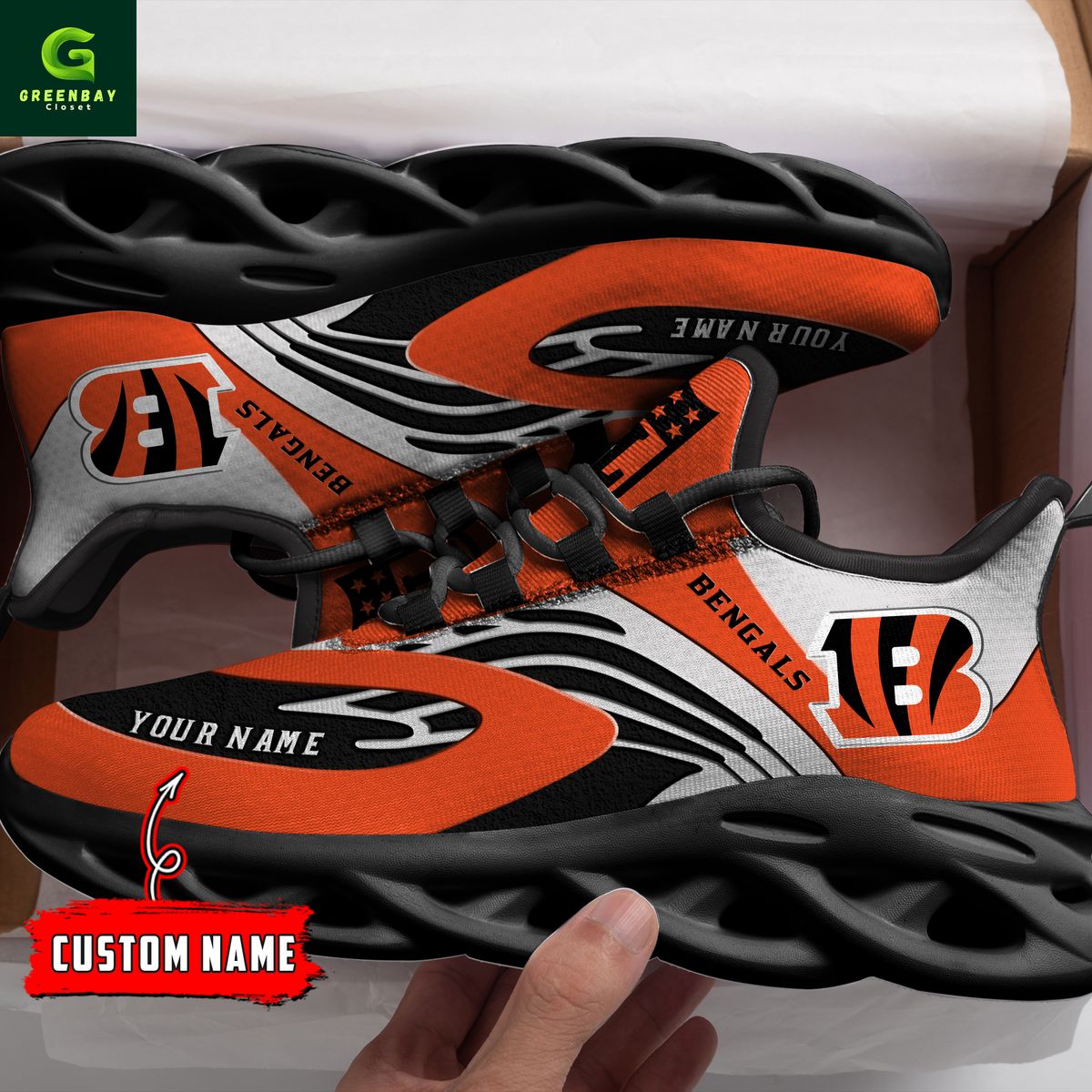 Ideafootwear Cincinnati Bengals Max Soul Shoes Sneakers For Men And Women