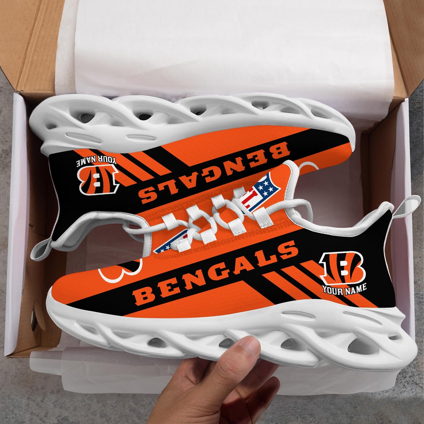 Ideafootwear Cincinnati Bengals Max Soul Shoes Sneakers For Men And Women