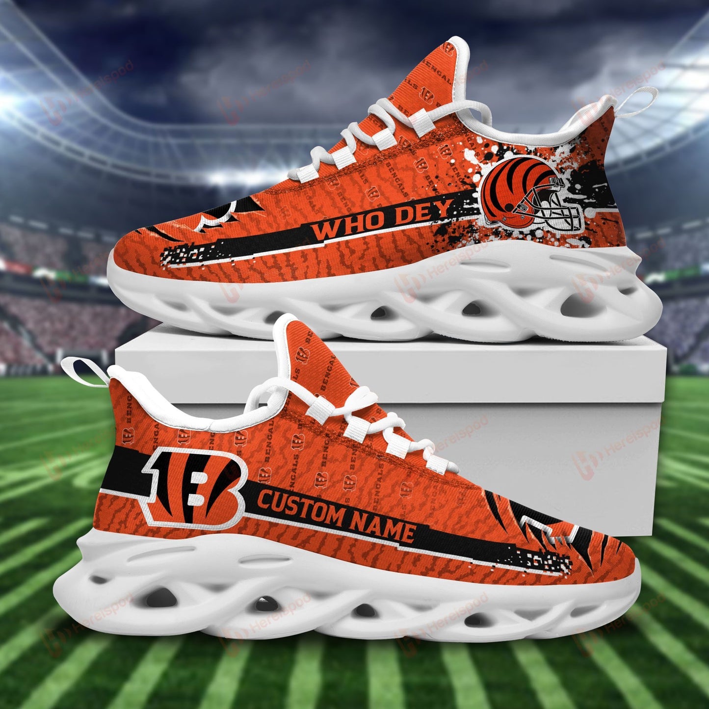 Ideafootwear Cincinnati Bengals Max Soul Shoes Sneakers For Men And Women