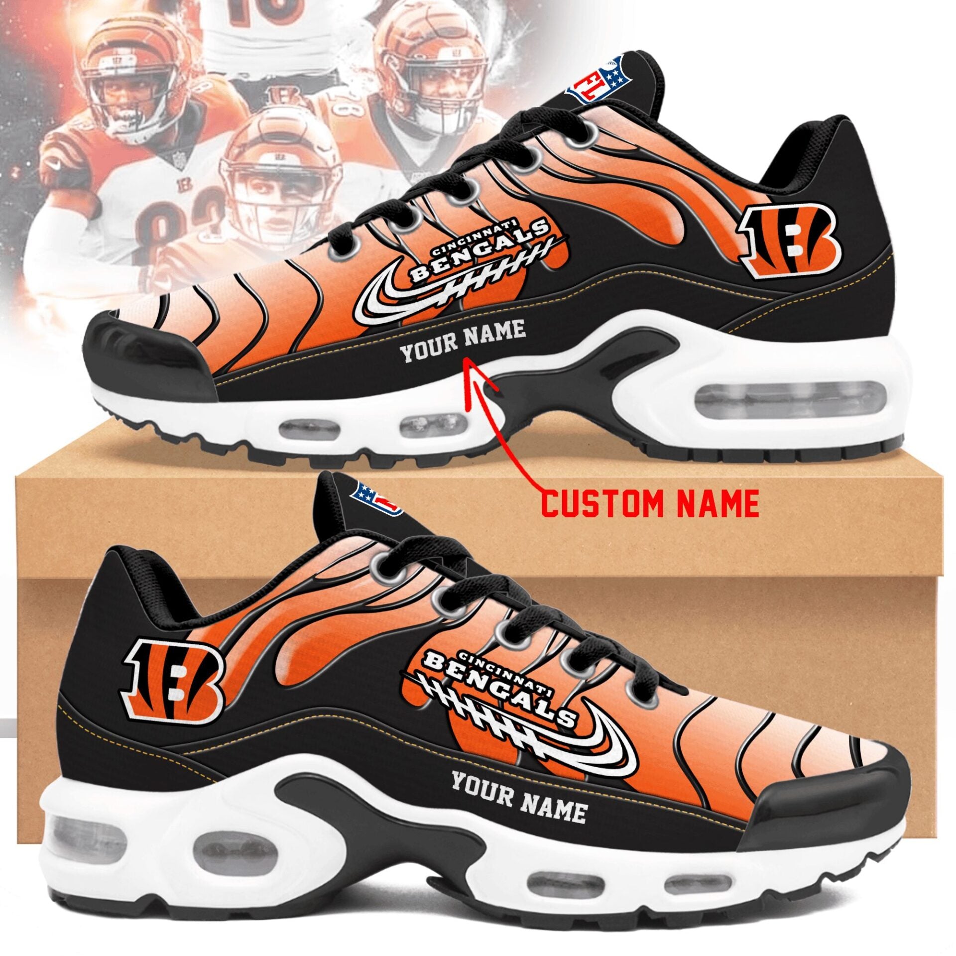 Ideafootwear Cincinnati Bengals TN Shoes Sneakers For Men And Women