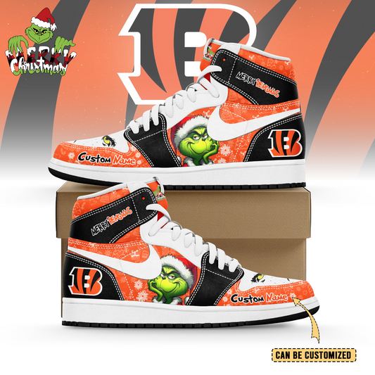 Ideafootwear Cincinnati Bengals x The Grinch x Christmas AJ1 High Sneakers Shoes For Men And Women