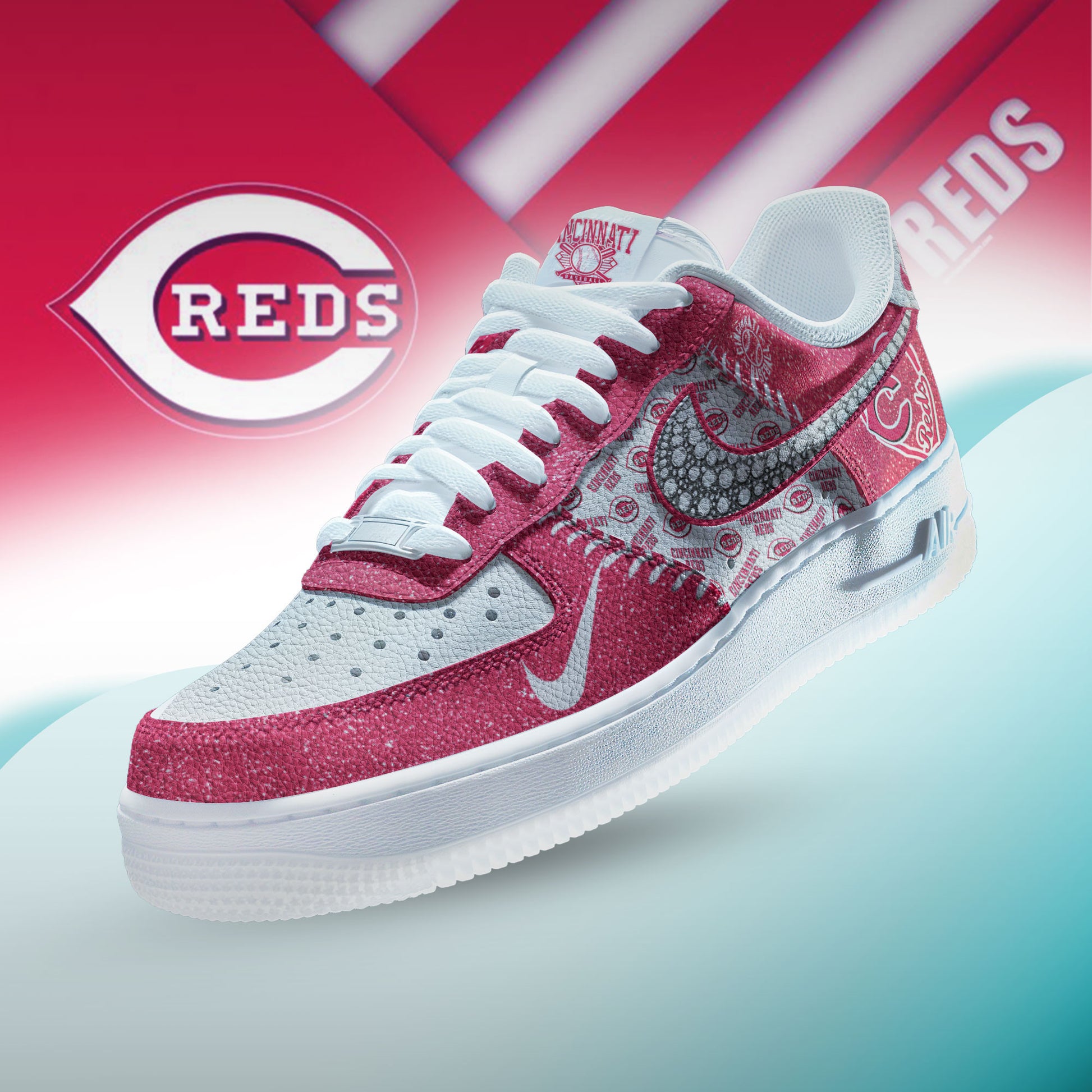 Ideafootwear Cincinnati Reds Air Low-Top Sneakers Shoes For Men And Women 3