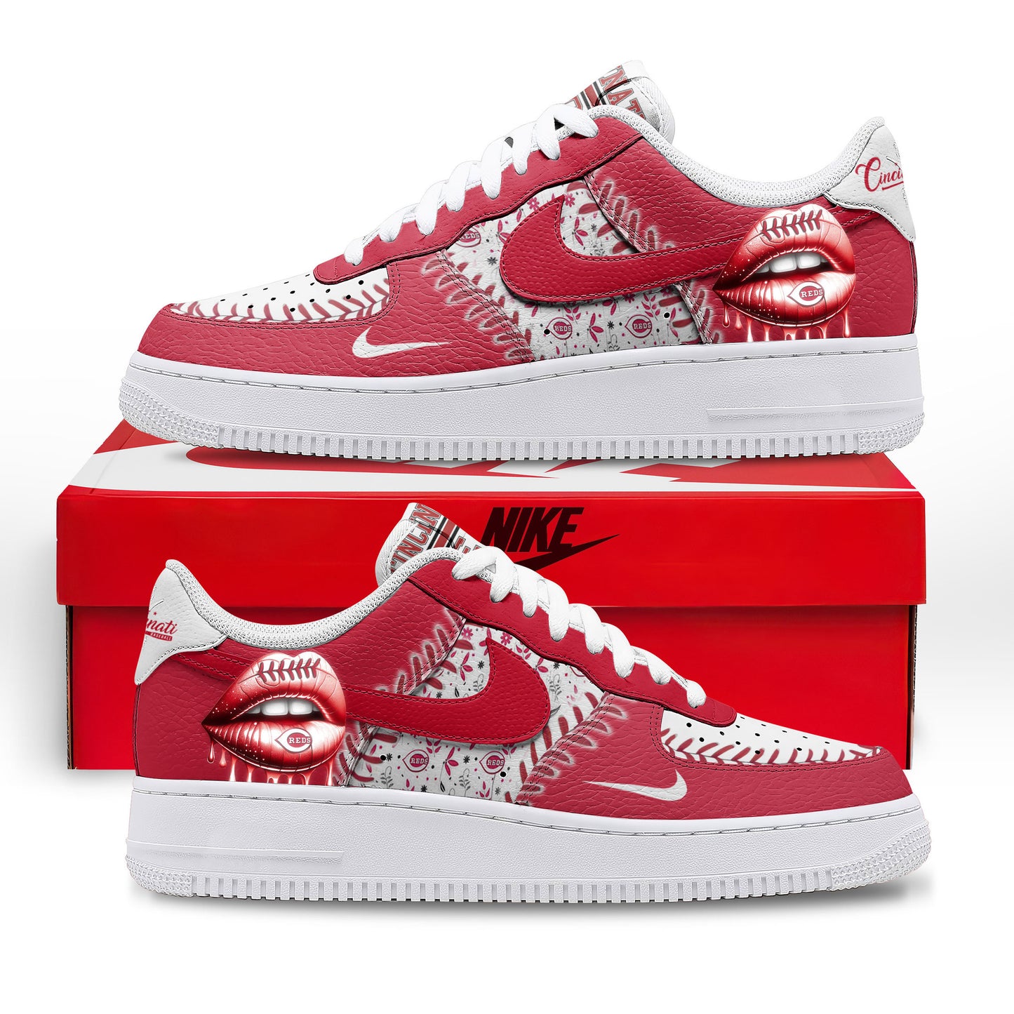 Ideafootwear Cincinnati Reds Air Low-Top Sneakers Shoes For Men And Women 1
