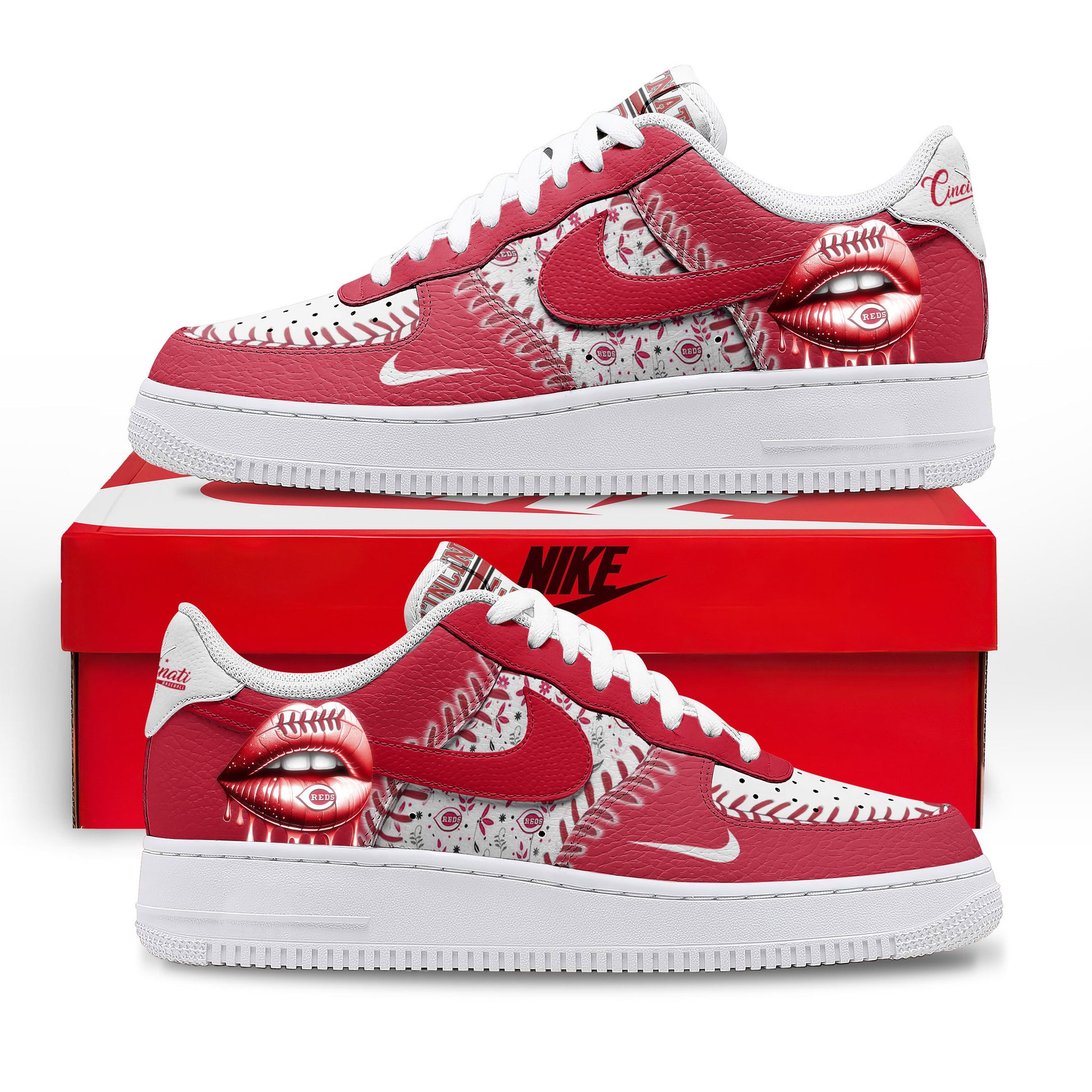 Ideafootwear Cincinnati Reds Air Low-Top Sneakers Shoes For Men And Women 1
