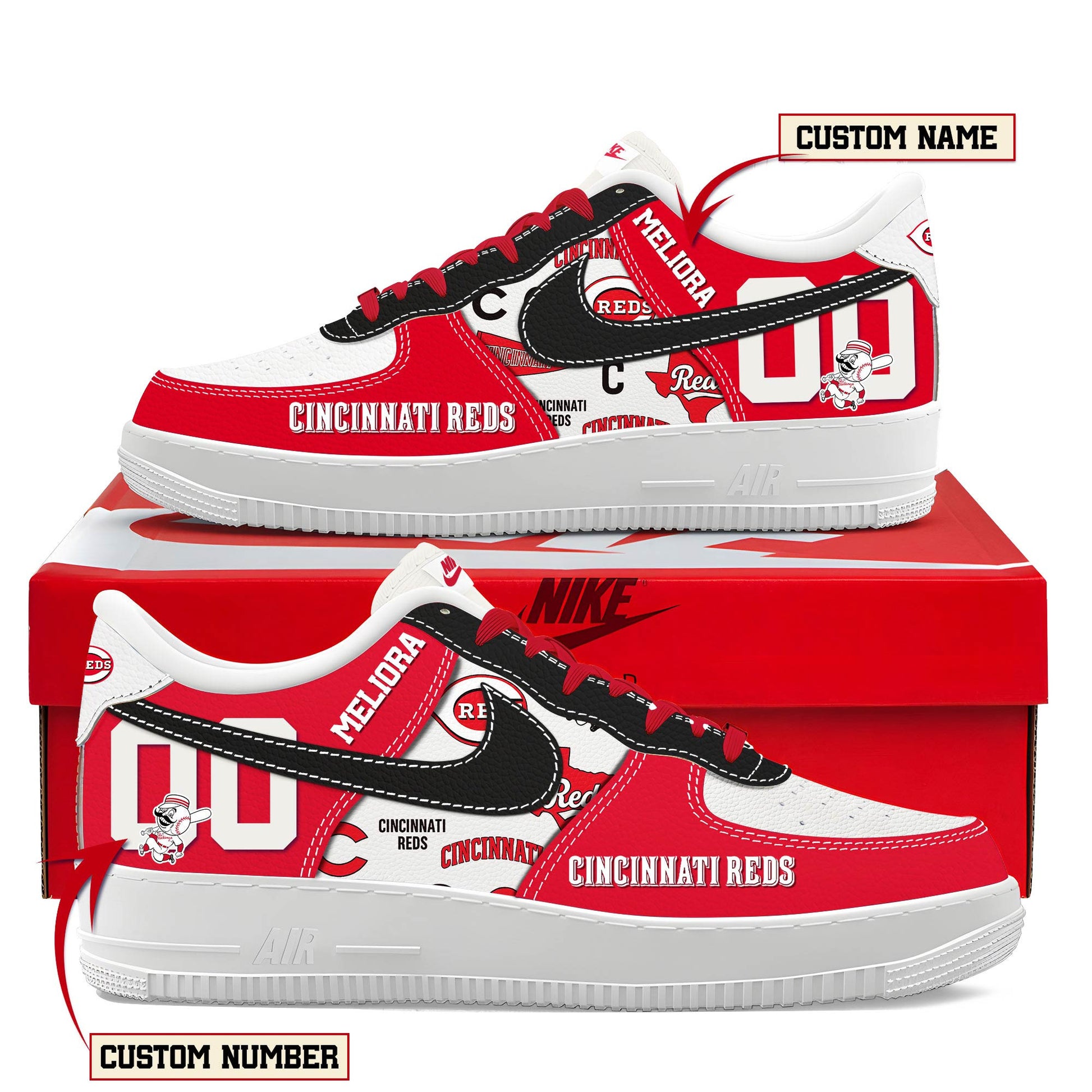 Ideafootwear Cincinnati Reds Air Low-Top Sneakers Shoes For Men And Women 1
