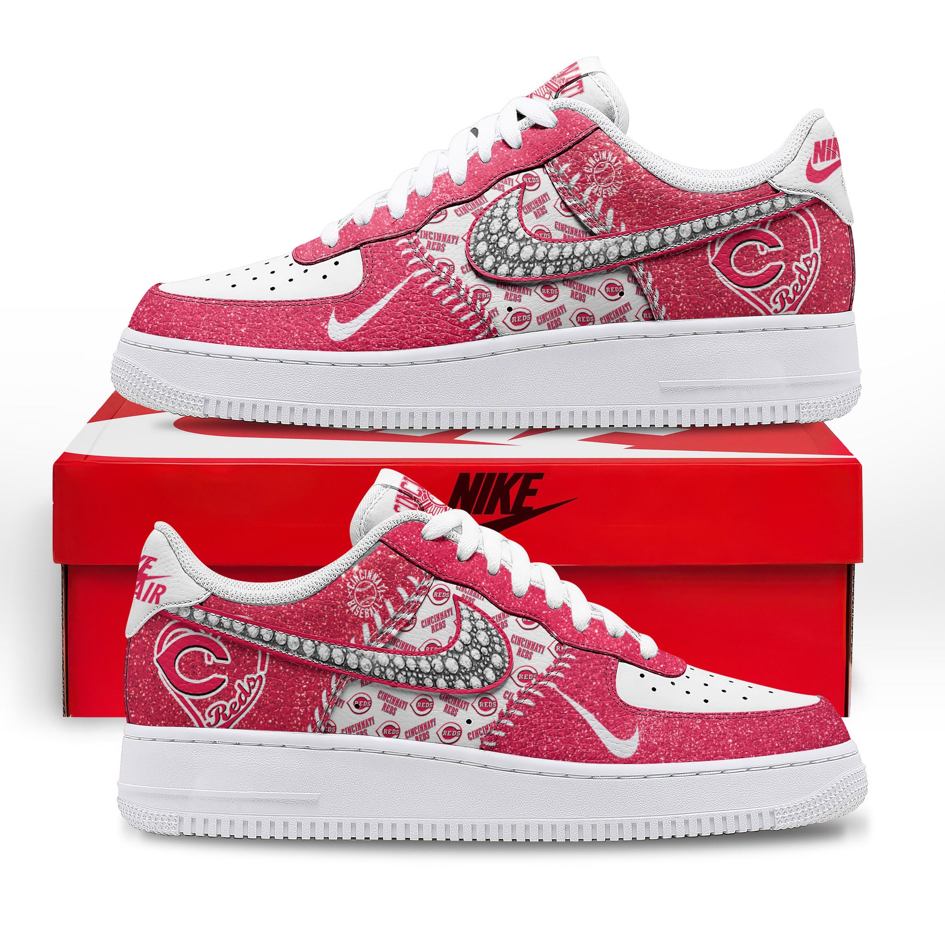 Ideafootwear Cincinnati Reds Air Low-Top Sneakers Shoes For Men And Women 1
