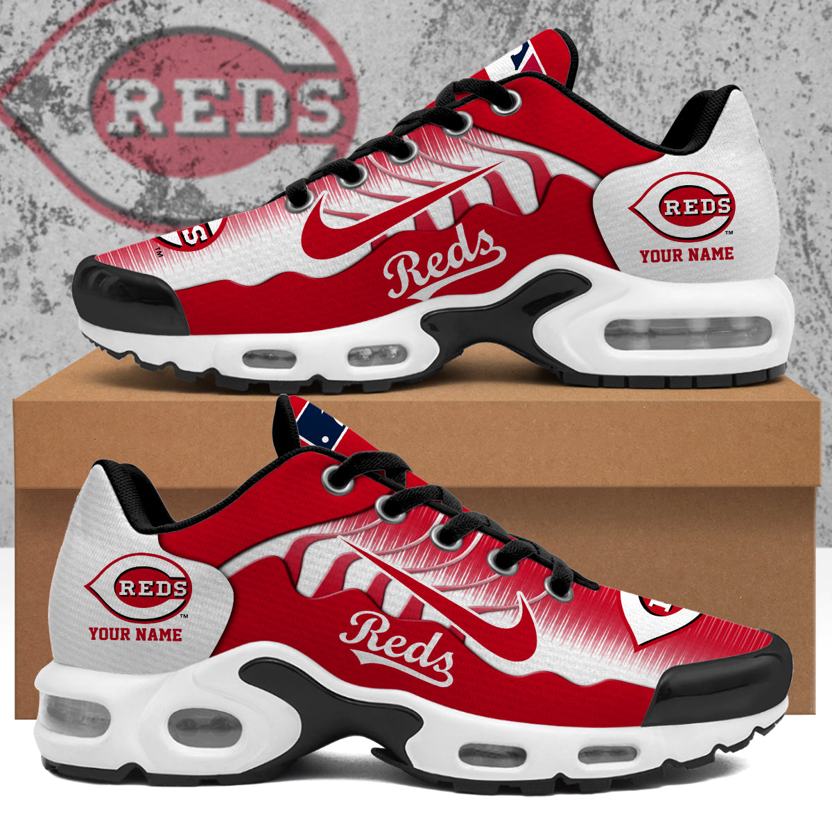 Ideafootwear Cincinnati Reds TN Shoes Sneakers For Men And Women