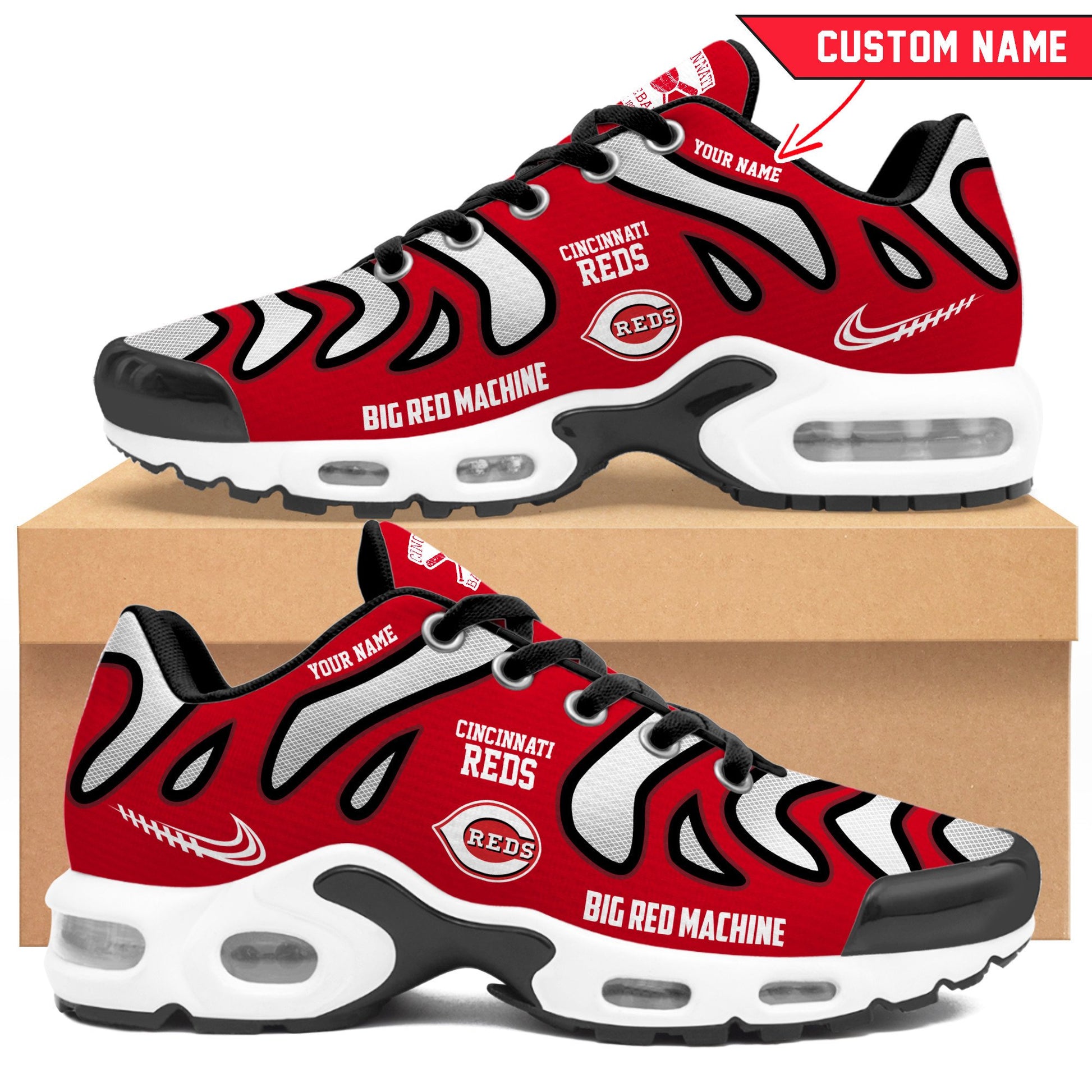 Ideafootwear Cincinnati Reds TN Shoes Sneakers For Men And Women