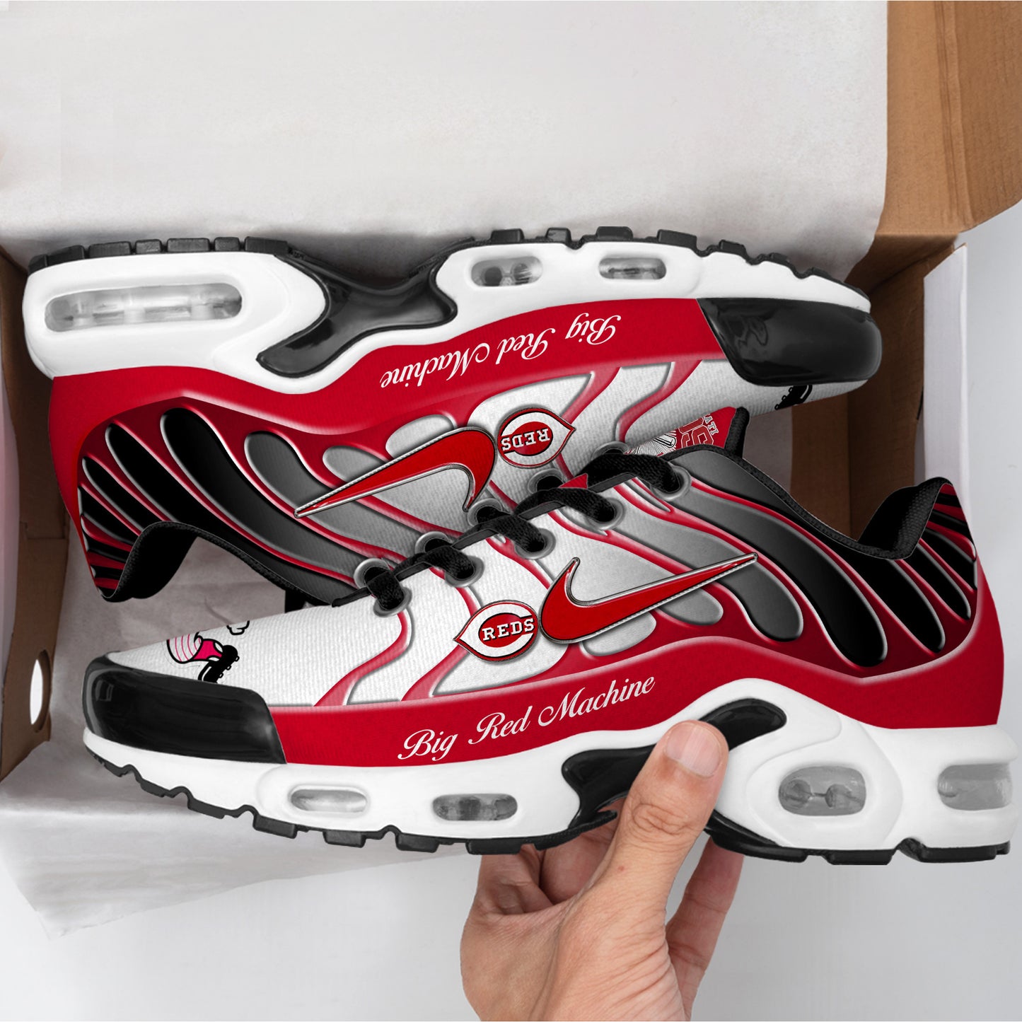 Ideafootwear Cincinnati Reds TN Shoes Sneakers For Men And Women