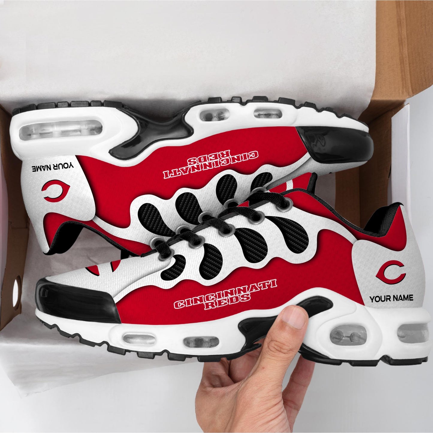 Ideafootwear Cincinnati Reds TN Shoes Sneakers For Men And Women