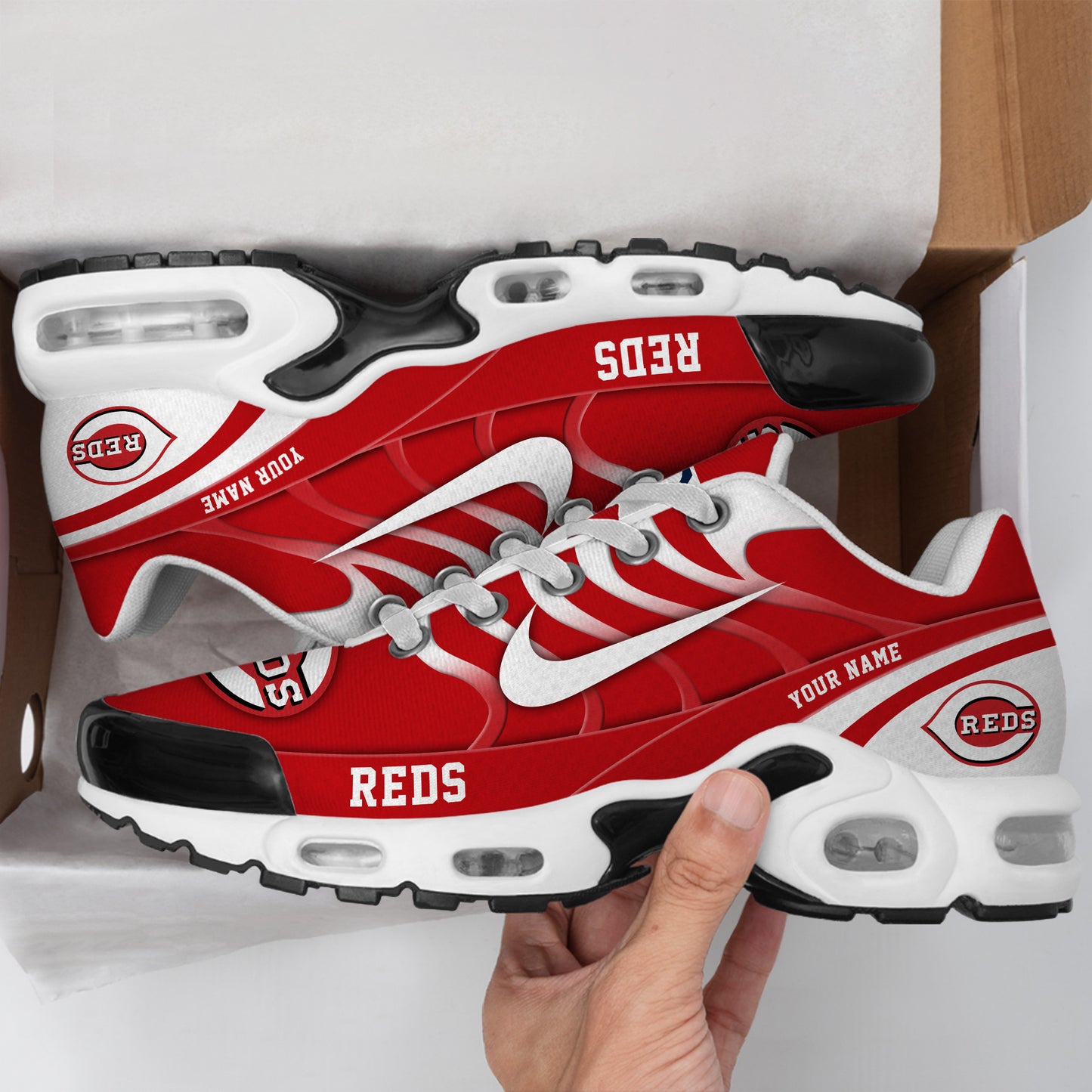 Ideafootwear Cincinnati Reds TN Shoes Sneakers For Men And Women
