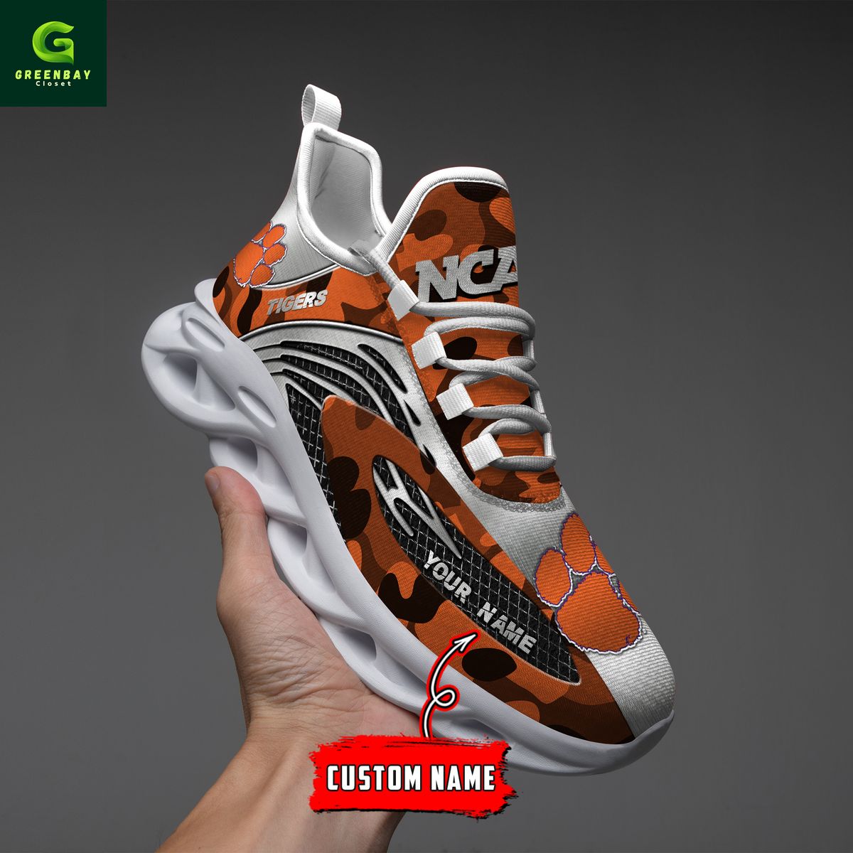 Ideafootwear Clemson Tigers Max Soul Shoes Sneakers For Men And Women