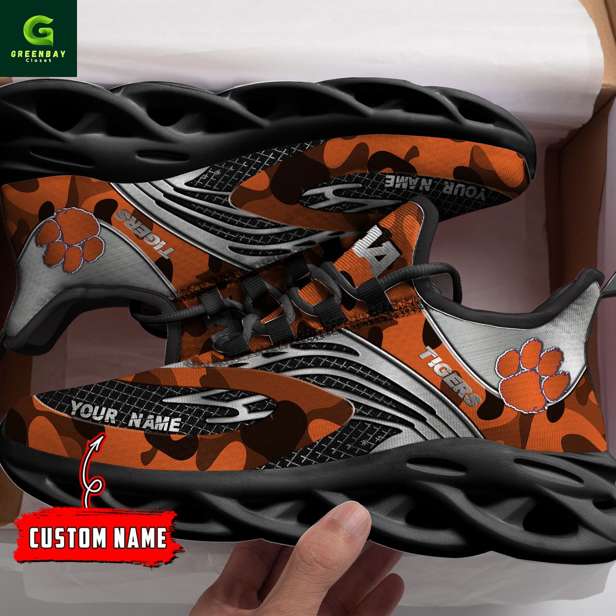 Ideafootwear Clemson Tigers Max Soul Shoes Sneakers For Men And Women