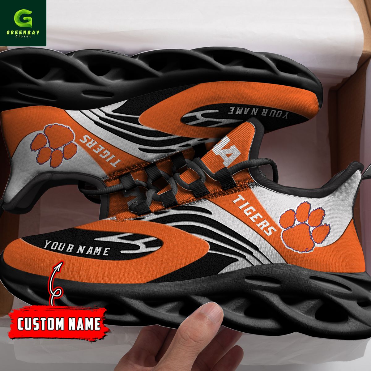 Ideafootwear Clemson Tigers Max Soul Shoes Sneakers For Men And Women