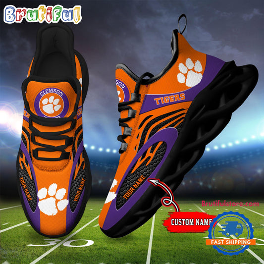 Ideafootwear Clemson Tigers Max Soul Shoes Sneakers For Men And Women