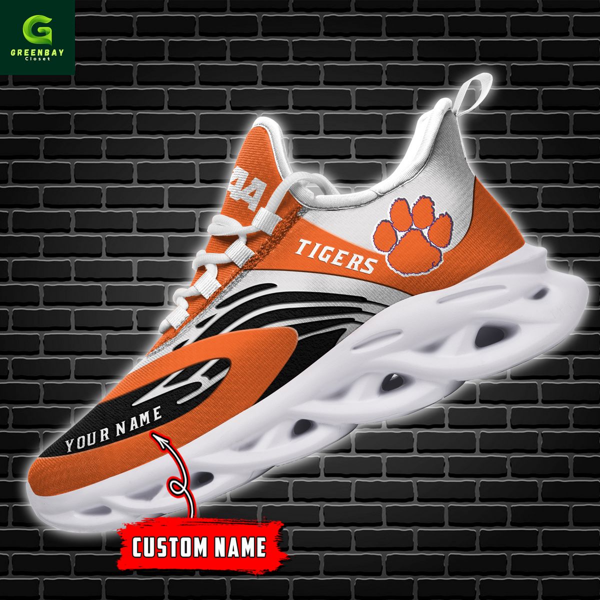 Ideafootwear Clemson Tigers Max Soul Shoes Sneakers For Men And Women