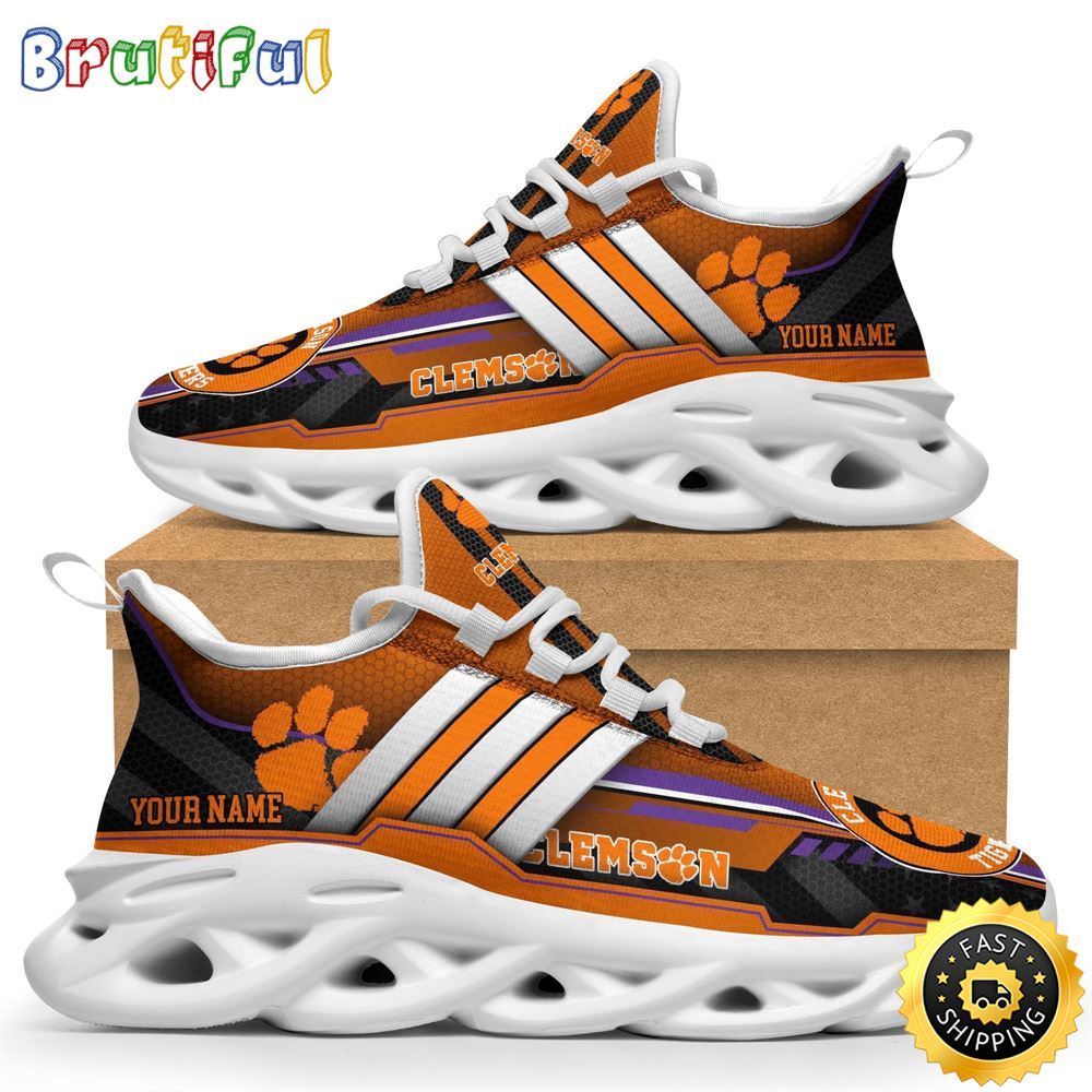 Ideafootwear Clemson Tigers Max Soul Shoes Sneakers For Men And Women