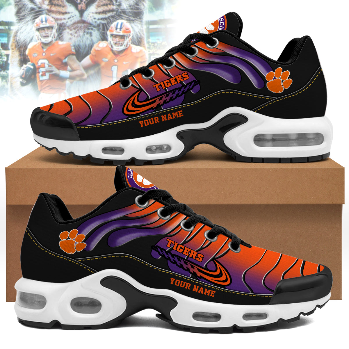 Ideafootwear Clemson Tigers TN Shoes Sneakers For Men And Women