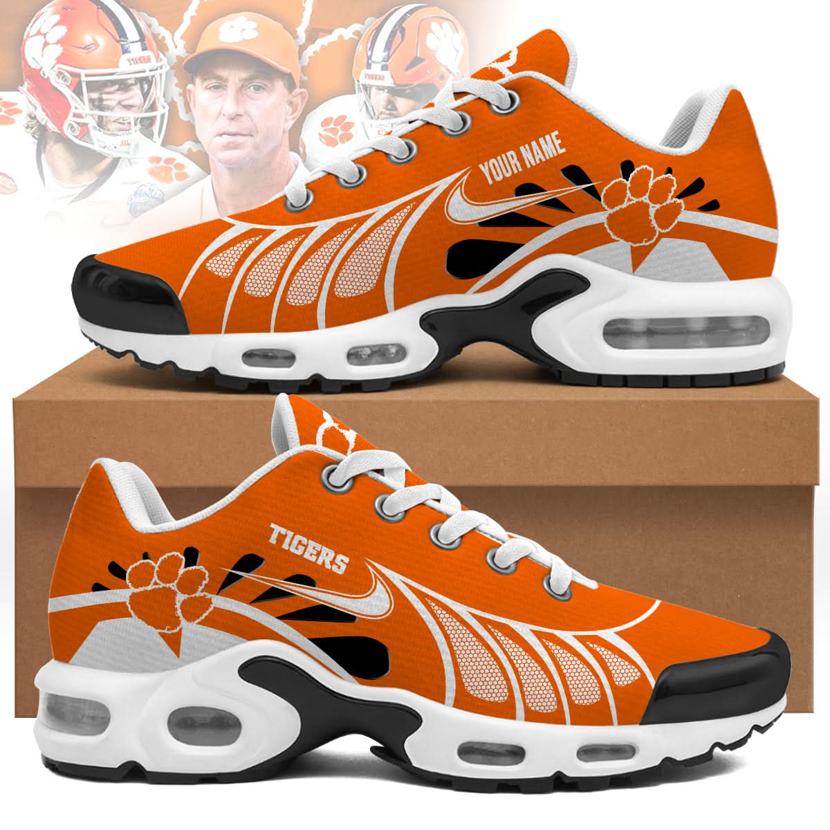 Ideafootwear Clemson Tigers TN Shoes Sneakers For Men And Women