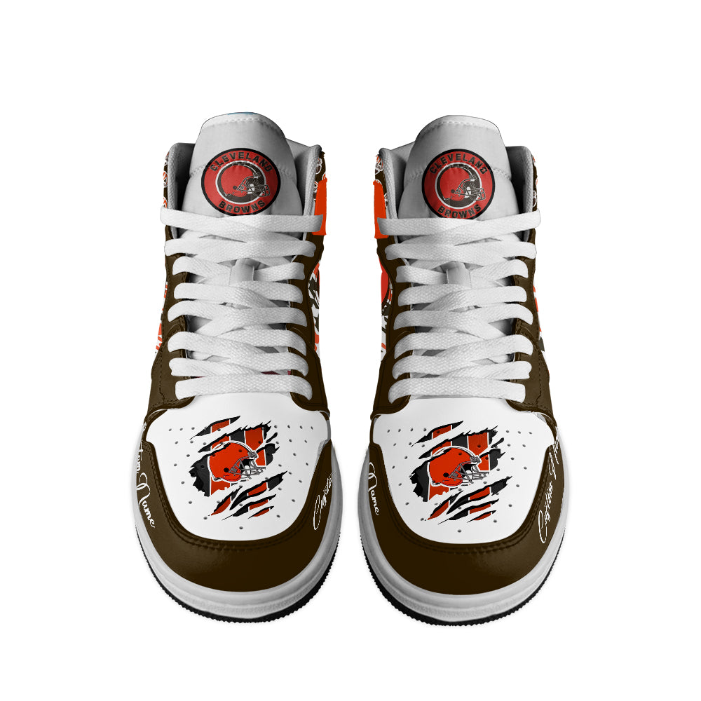 Ideafootwear Cleveland Browns AJ1 High Sneakers Shoes For Men And Women