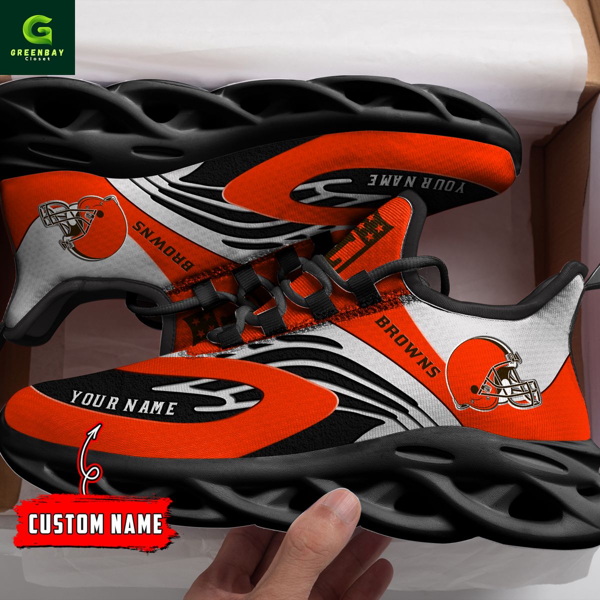 Ideafootwear Cleveland Browns Max Soul Shoes Sneakers For Men And Women