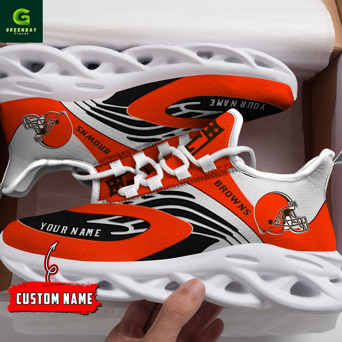 Ideafootwear Cleveland Browns Max Soul Shoes Sneakers For Men And Women