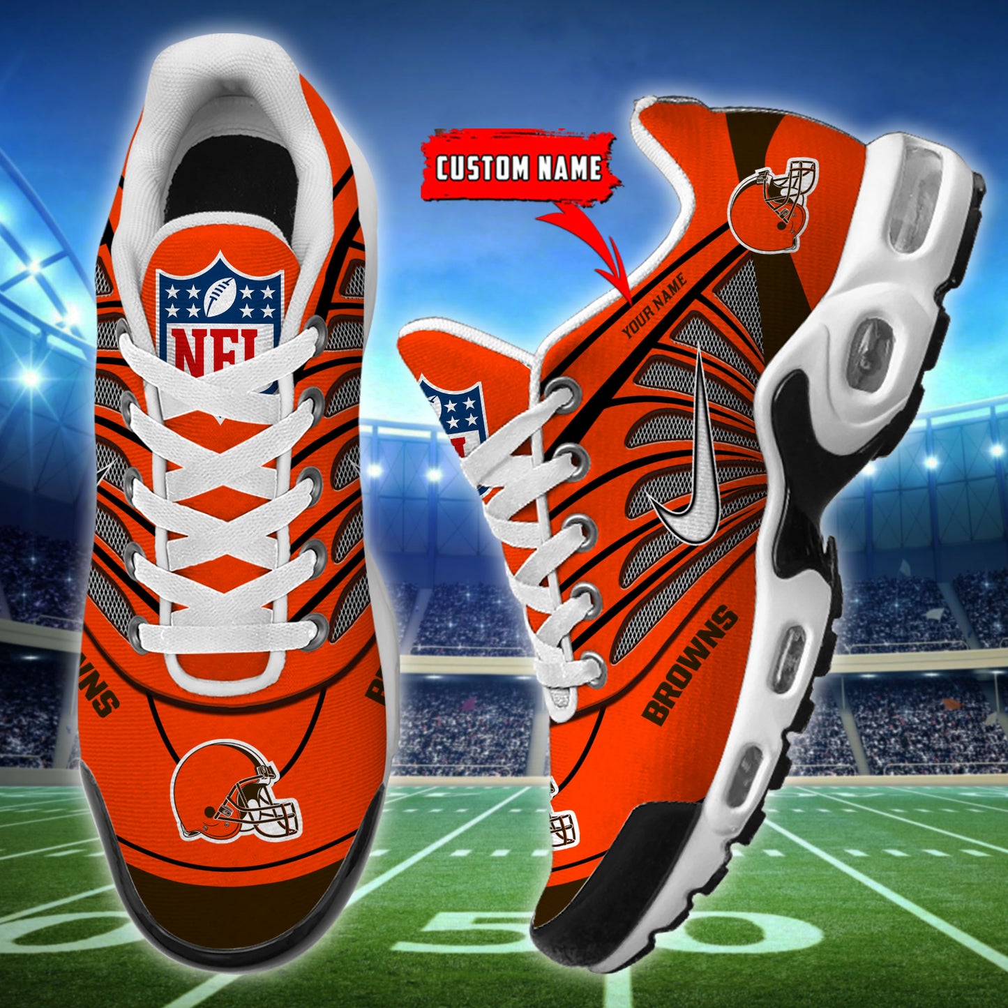 Ideafootwear Cleveland Browns TN Shoes Sneakers For Men And Women
