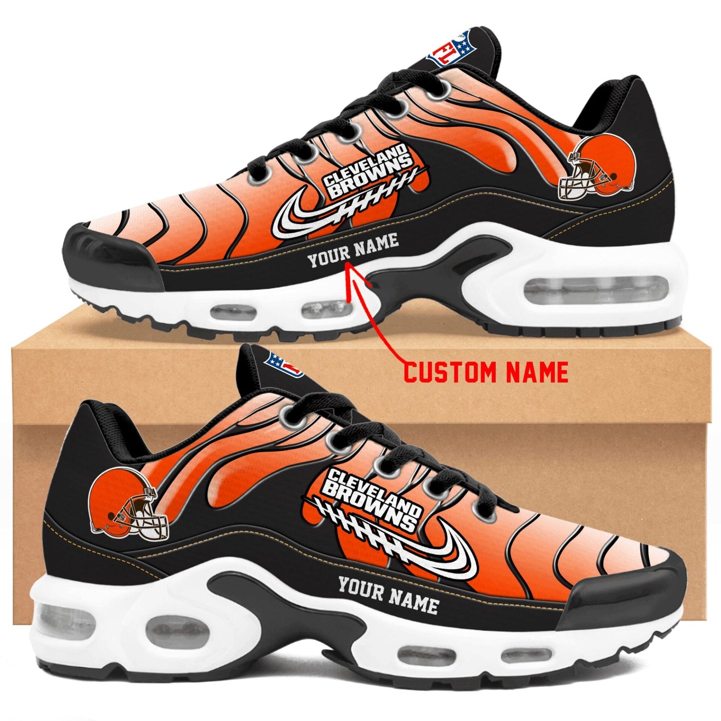 Ideafootwear Cleveland Browns TN Shoes Sneakers For Men And Women