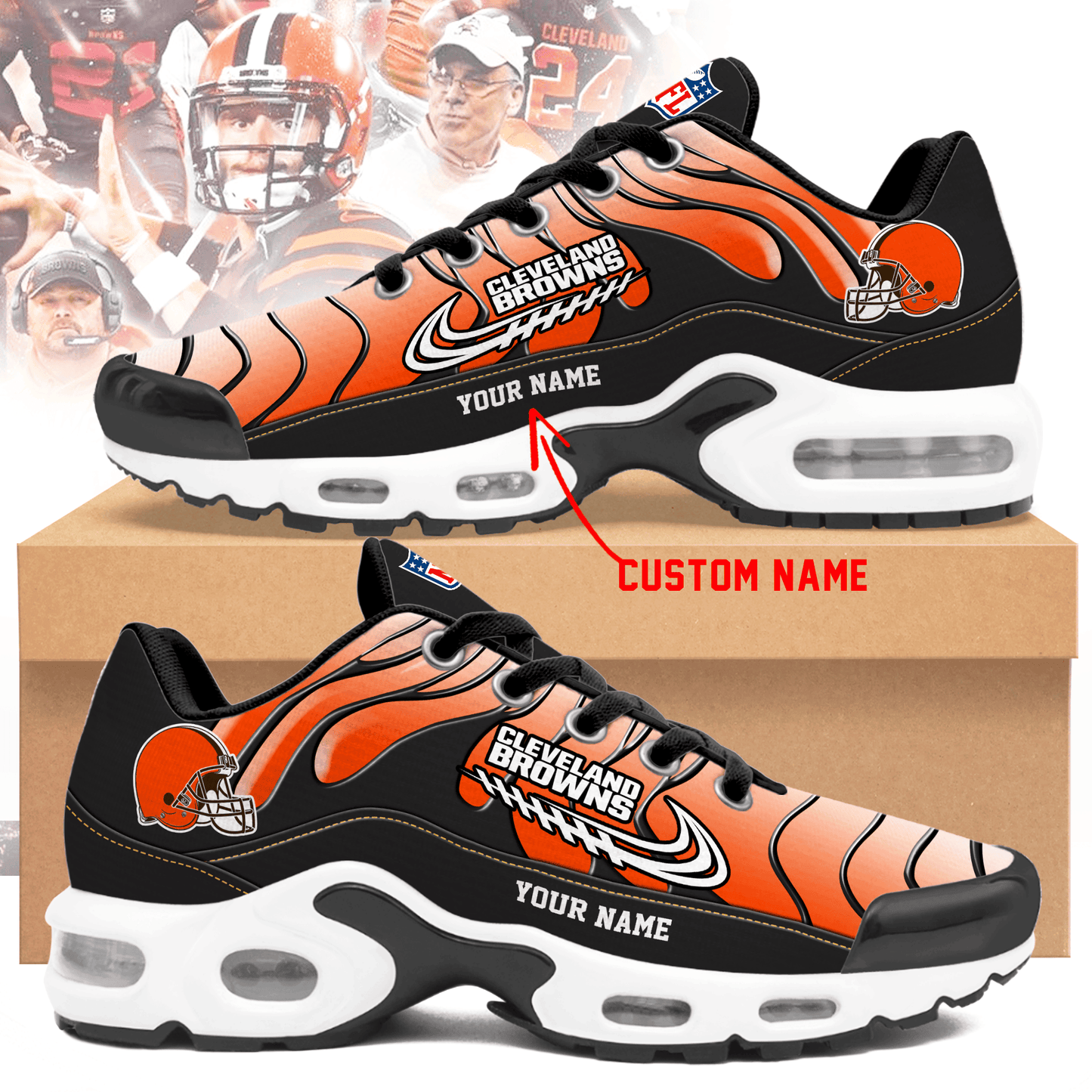 Ideafootwear Cleveland Browns TN Shoes Sneakers For Men And Women