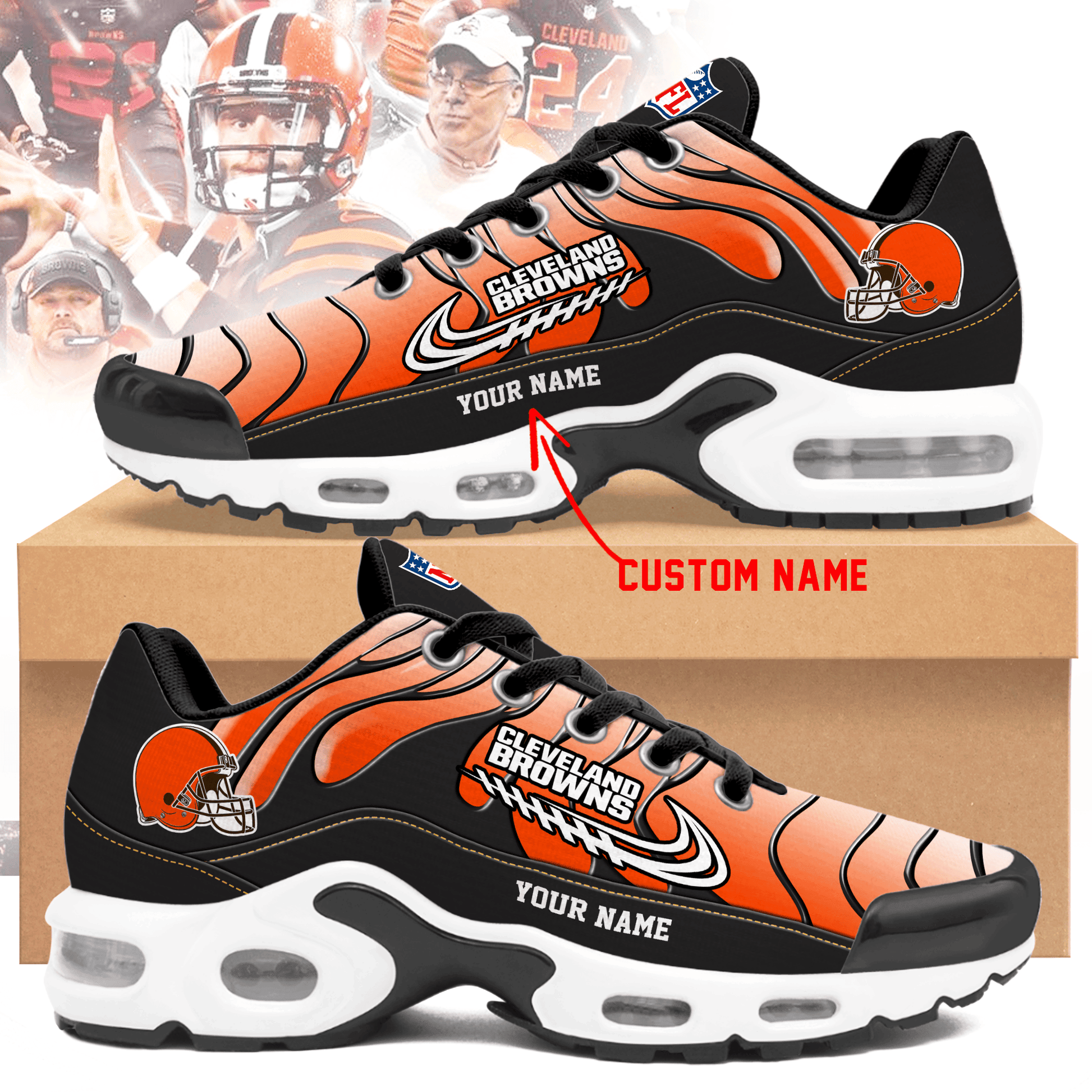 Ideafootwear Cleveland Browns TN Shoes Sneakers For Men And Women