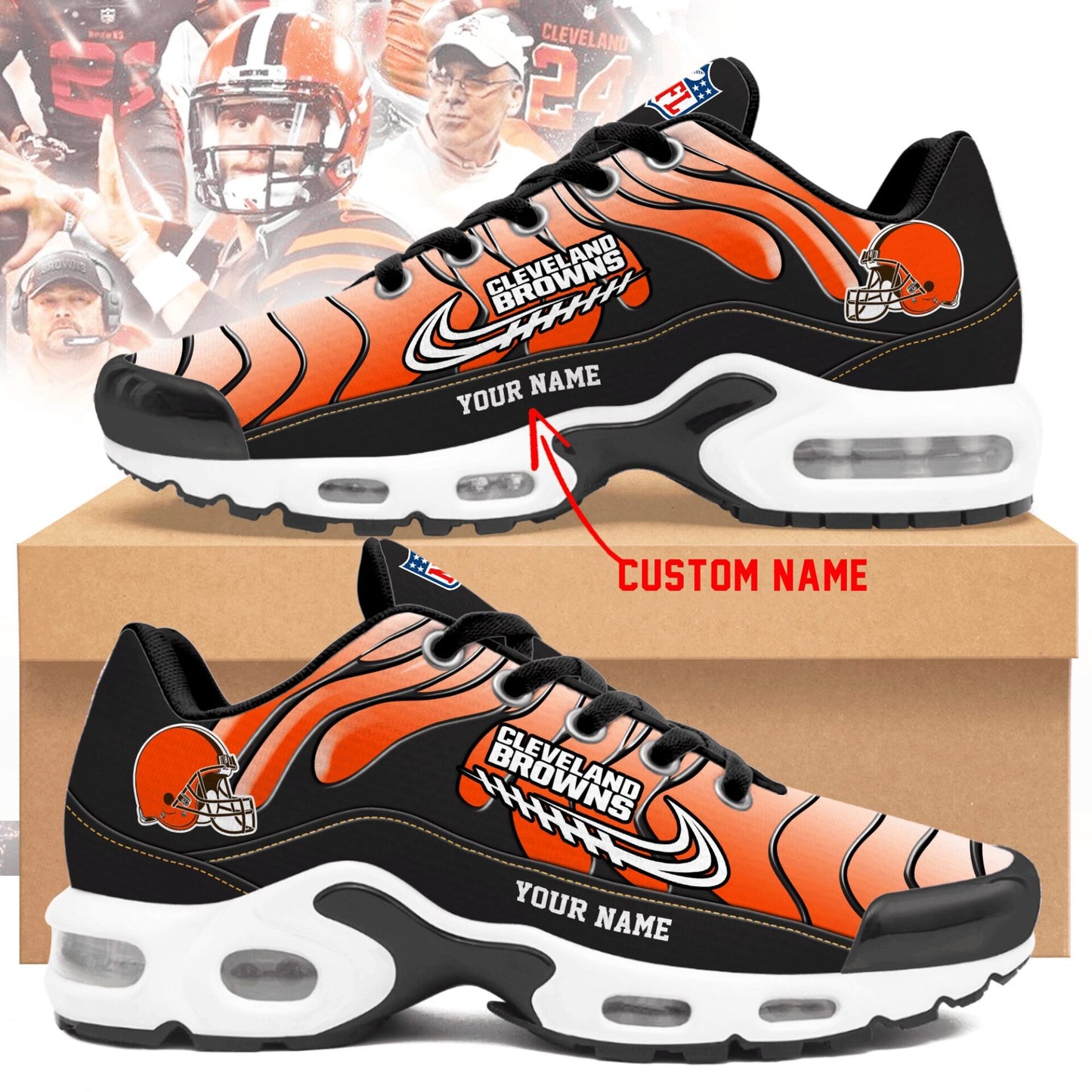 Ideafootwear Cleveland Browns TN Shoes Sneakers For Men And Women